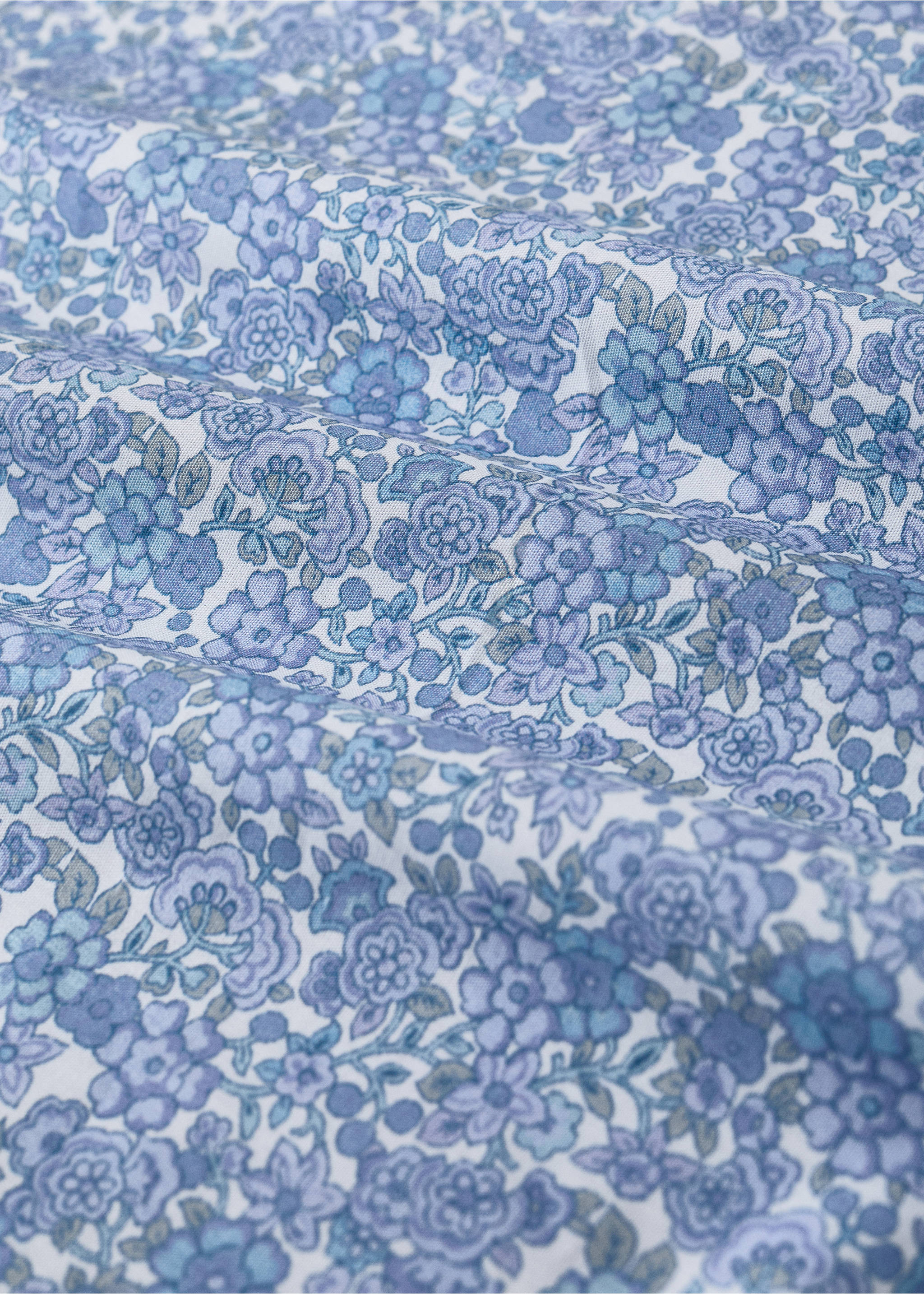 Baumwoll-Perkal-Bettbezug für Babybett mit Blumenmuster - Detail des Artikels 1, Blau. Ref: 27044059-00.