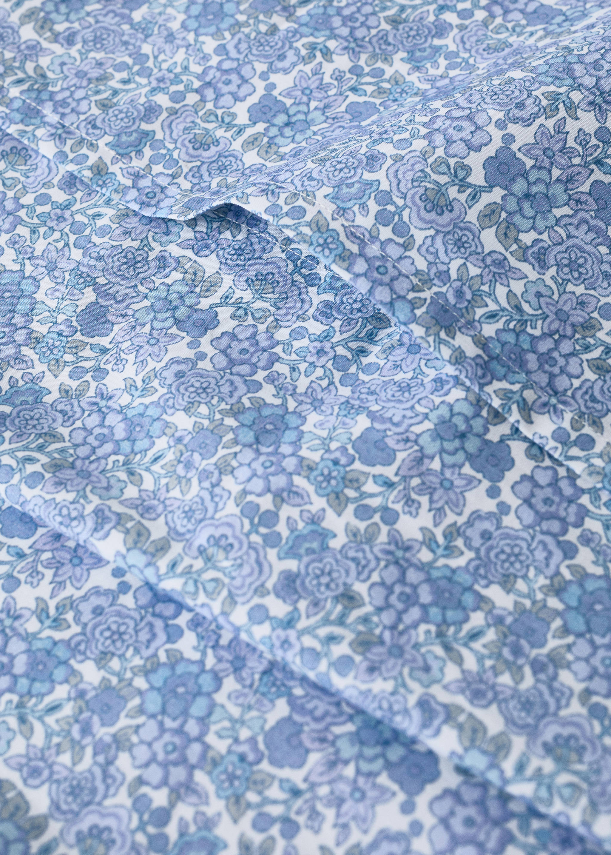 Dekbedovertrek voor ledikant van perkal-katoen met bloemenprint - Detail van het artikel 2