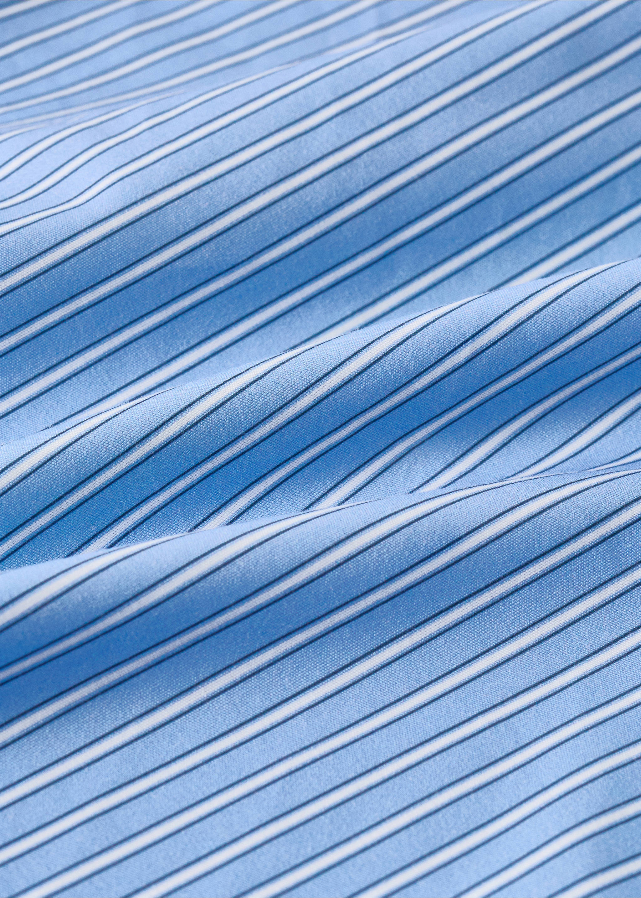 Children's percale duvet cover, shirt stripe, Bed 90 cm - Details of the article 1, Blue. Ref: 27044061-00.