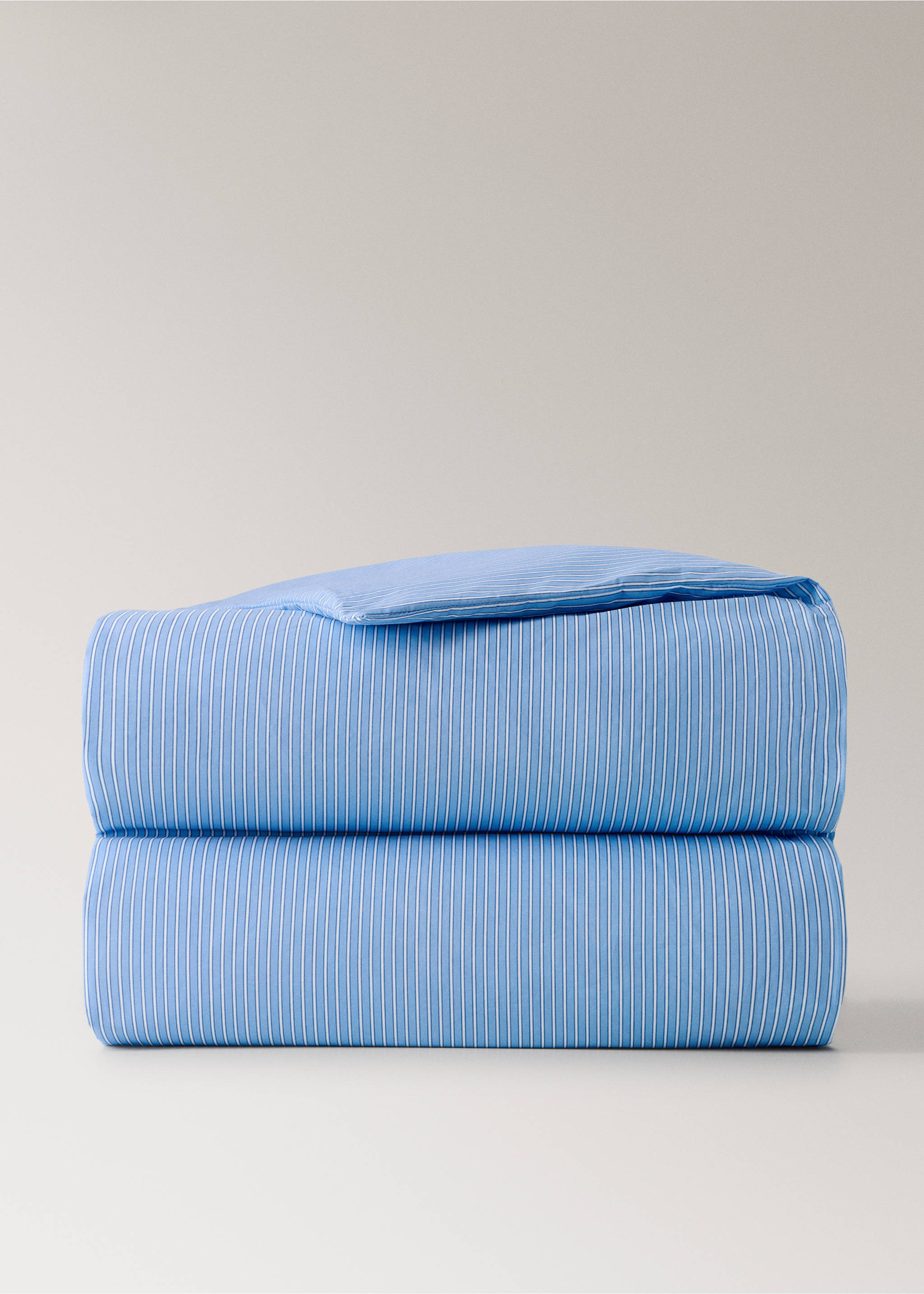 Children's percale duvet cover, shirt stripe, Bed 90 cm - Article without model, Blue. Ref: 27044061-00.