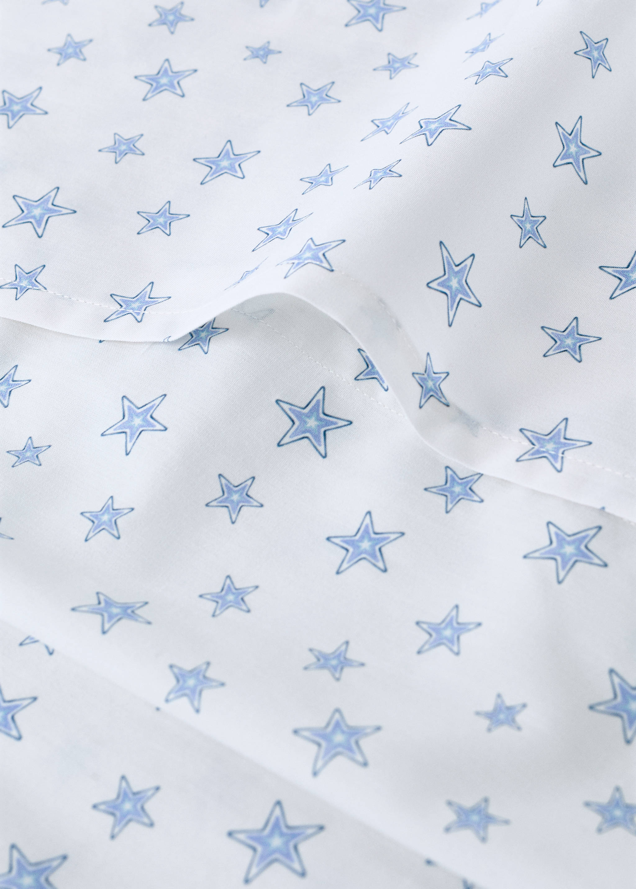 Cot bed duvet cover in star-patterned percale cotton - Details of the article 2