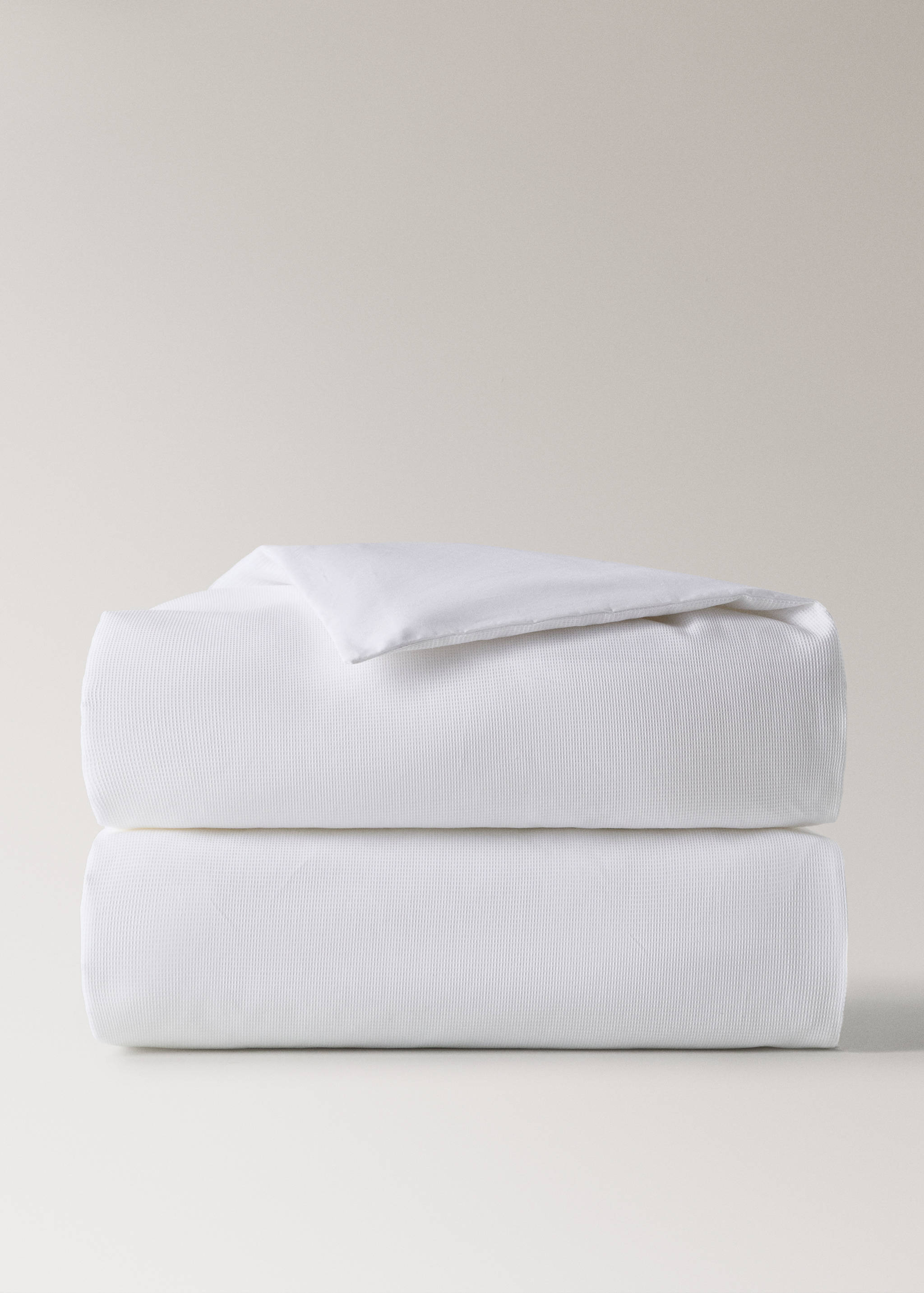Cot bed duvet cover in cotton percale piqué - Article without model