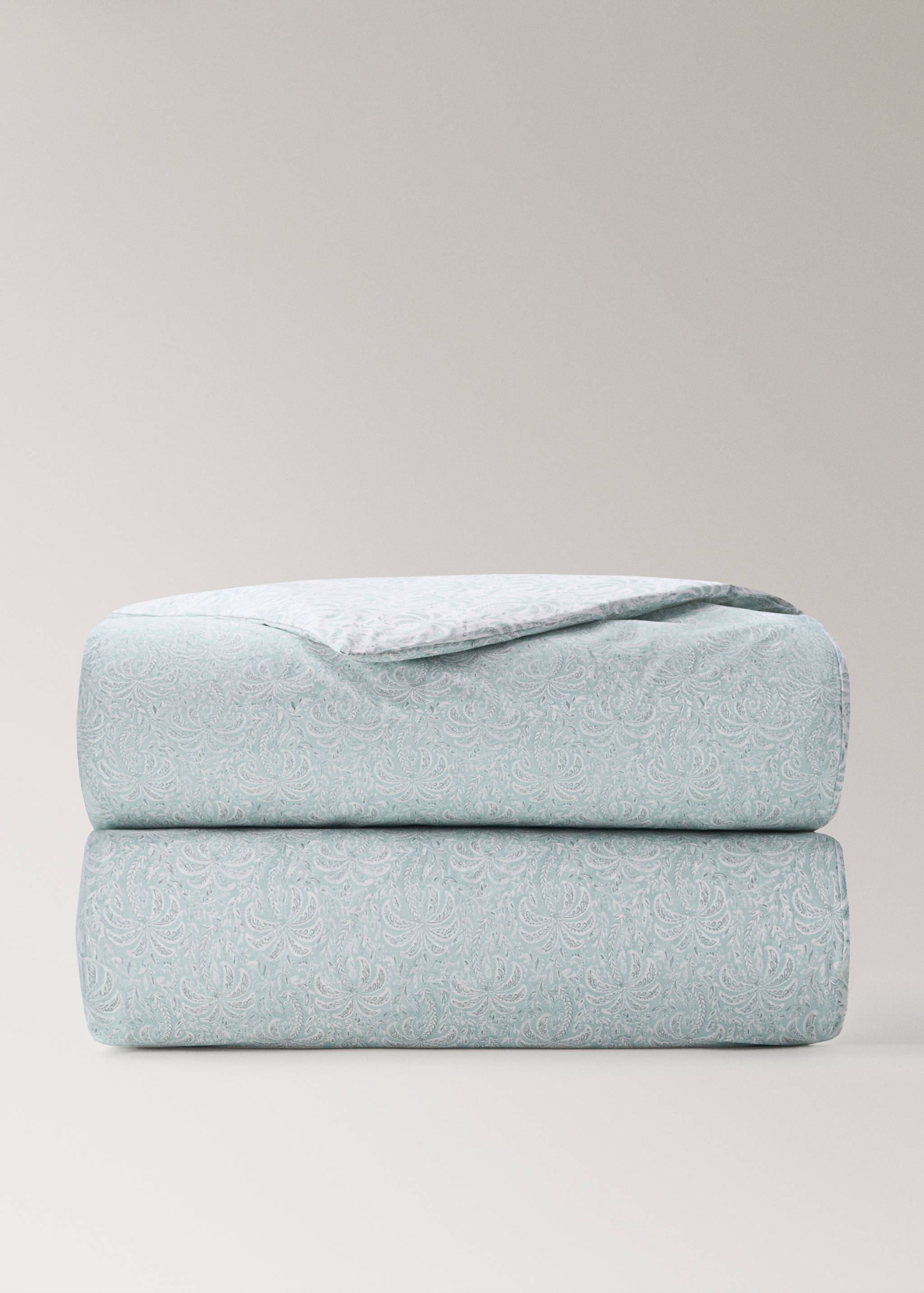 Cot bed duvet cover in cotton percale with palm tree design - Article without model