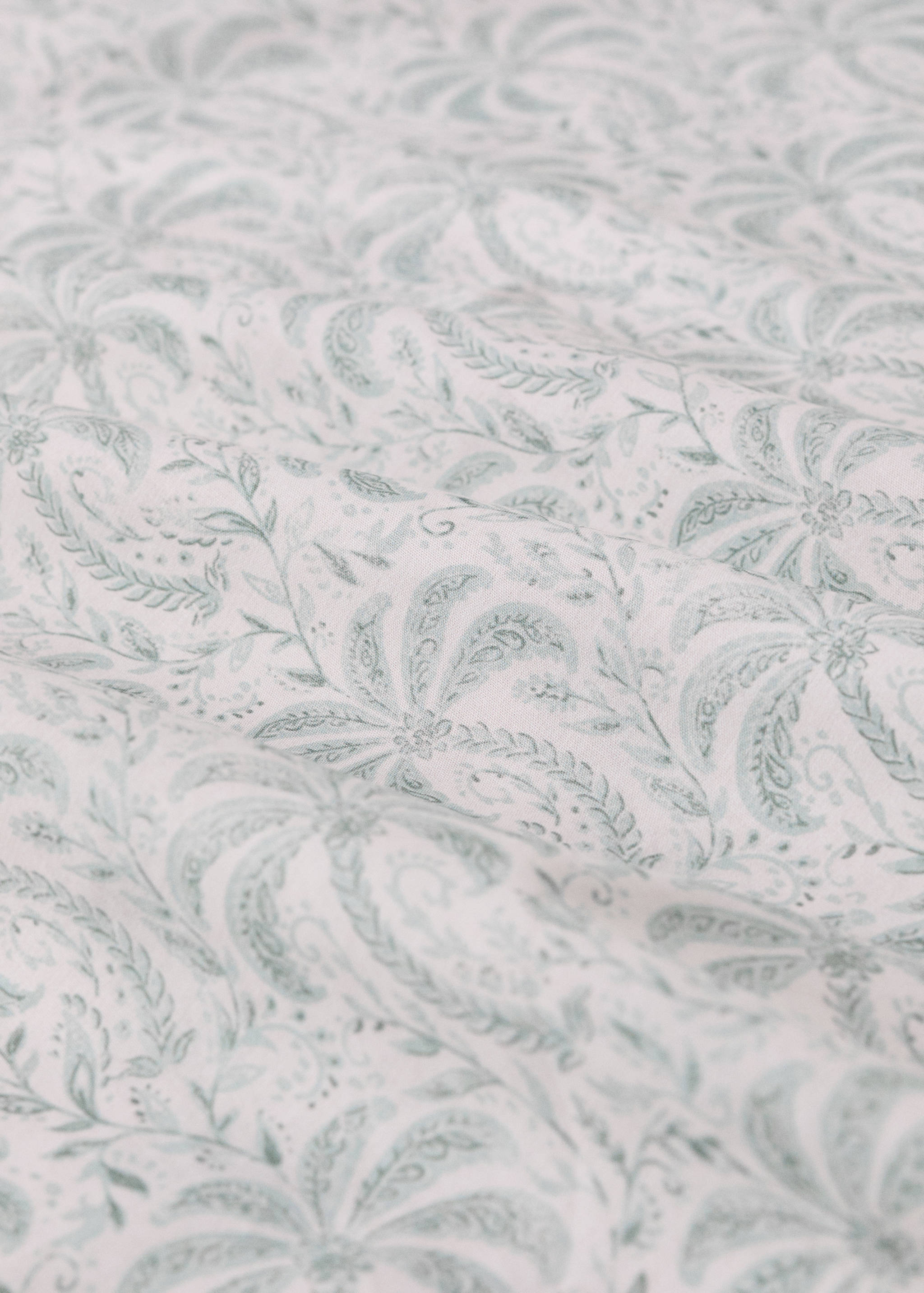 Cot bed duvet cover in cotton percale with palm tree design - Details of the article 2