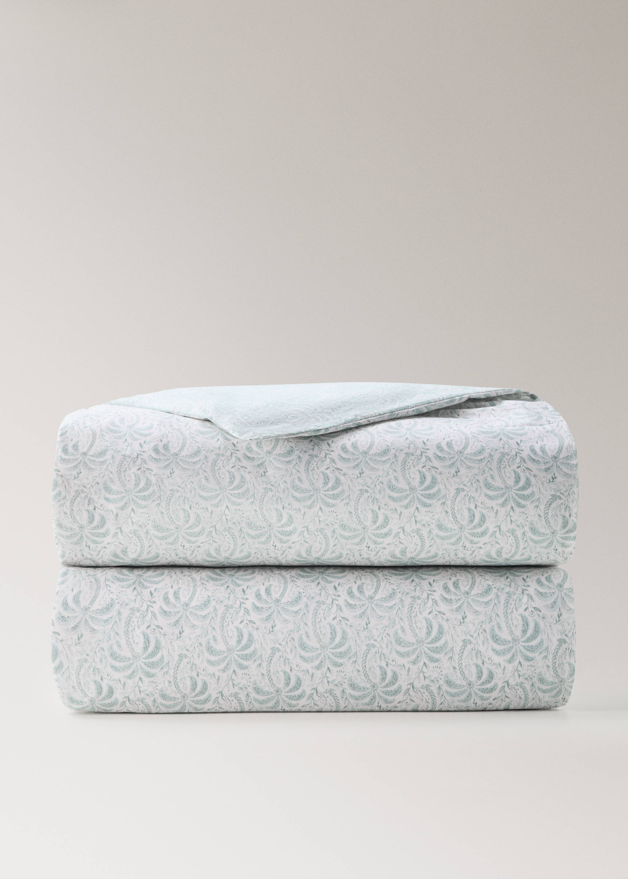 Cot bed duvet cover in cotton percale with palm tree design - Details of the article 3