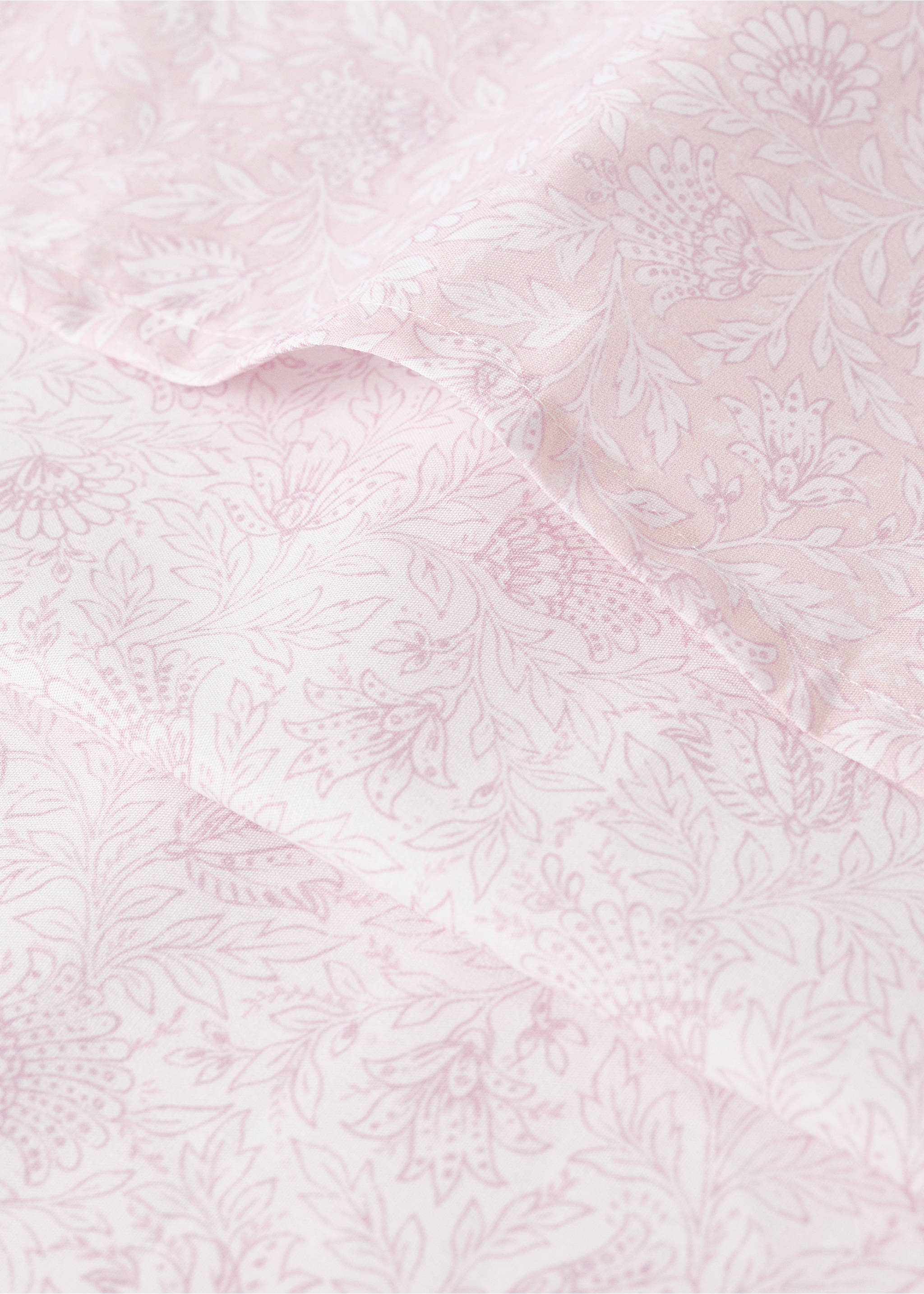 Floral cotton percale crib duvet cover - Details of the article 2, Pastel Pink. Ref: 27044065-00.