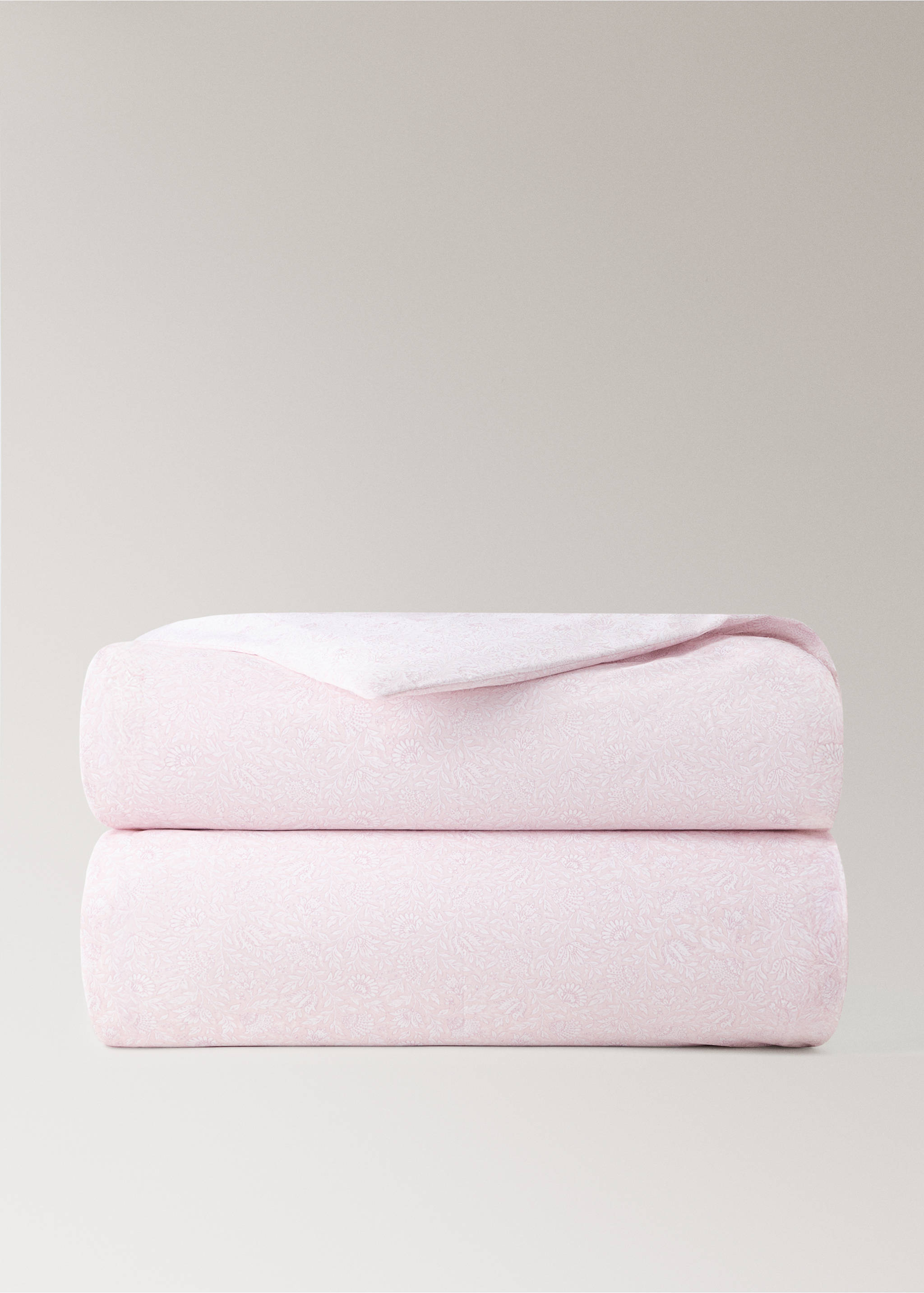 Floral cotton percale crib duvet cover - Details of the article 3, Pastel Pink. Ref: 27044065-00.