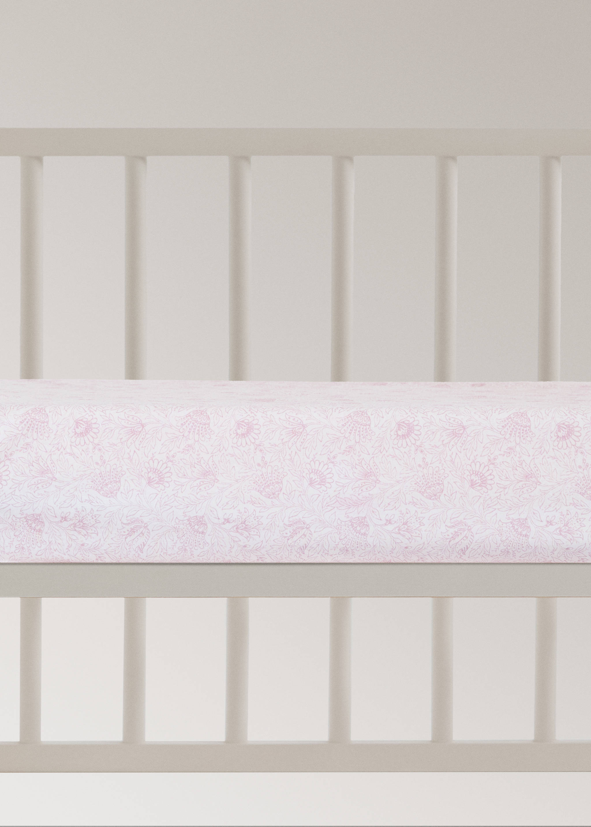 Children's fitted sheet cotton percale floral 60 cm bed - Article without model