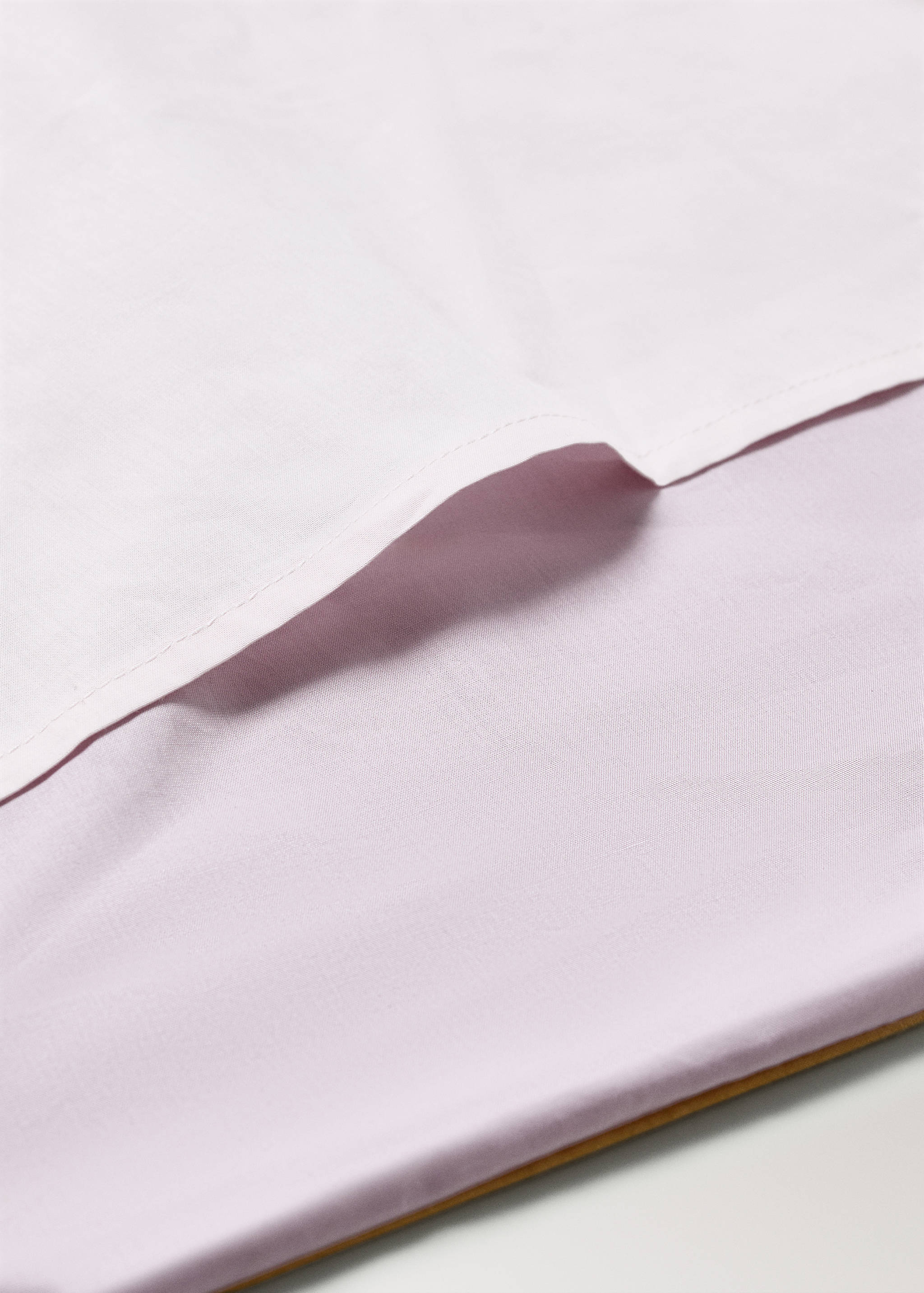Reversible percale cotton duvet cover with contrasting piping for cot - Details of the article 1