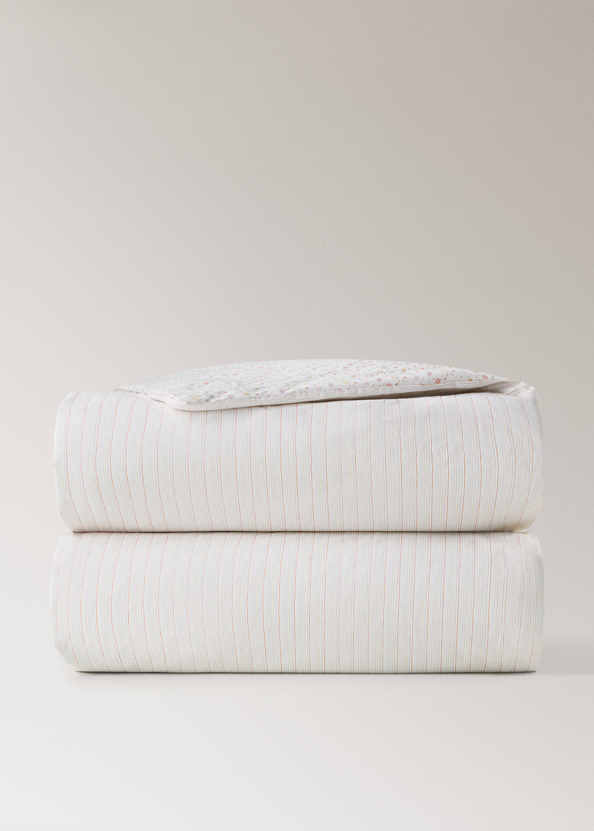 Reversible striped and floral nursery cot duvet cover - Details of the article 3