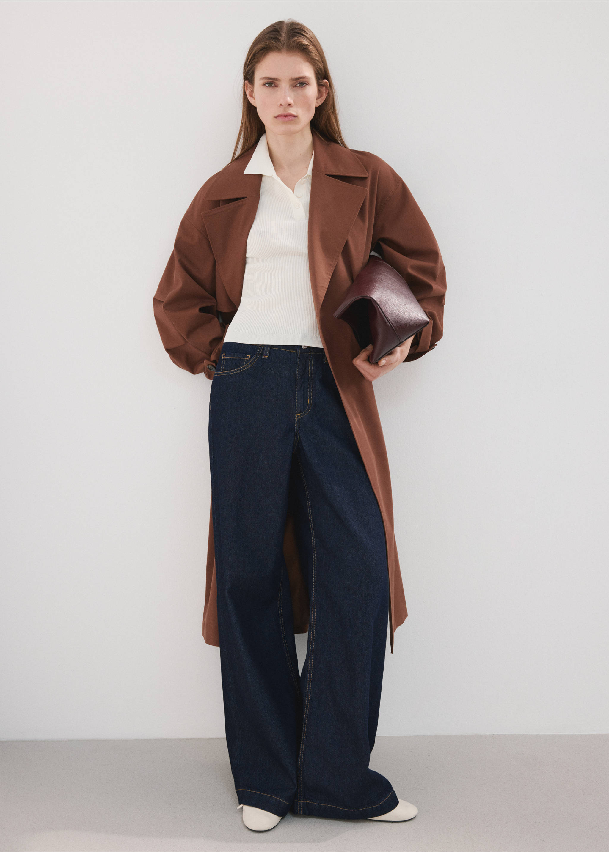 Wide leg mid-rise jeans - General plane, Open Blue. Ref: 27044073-00.