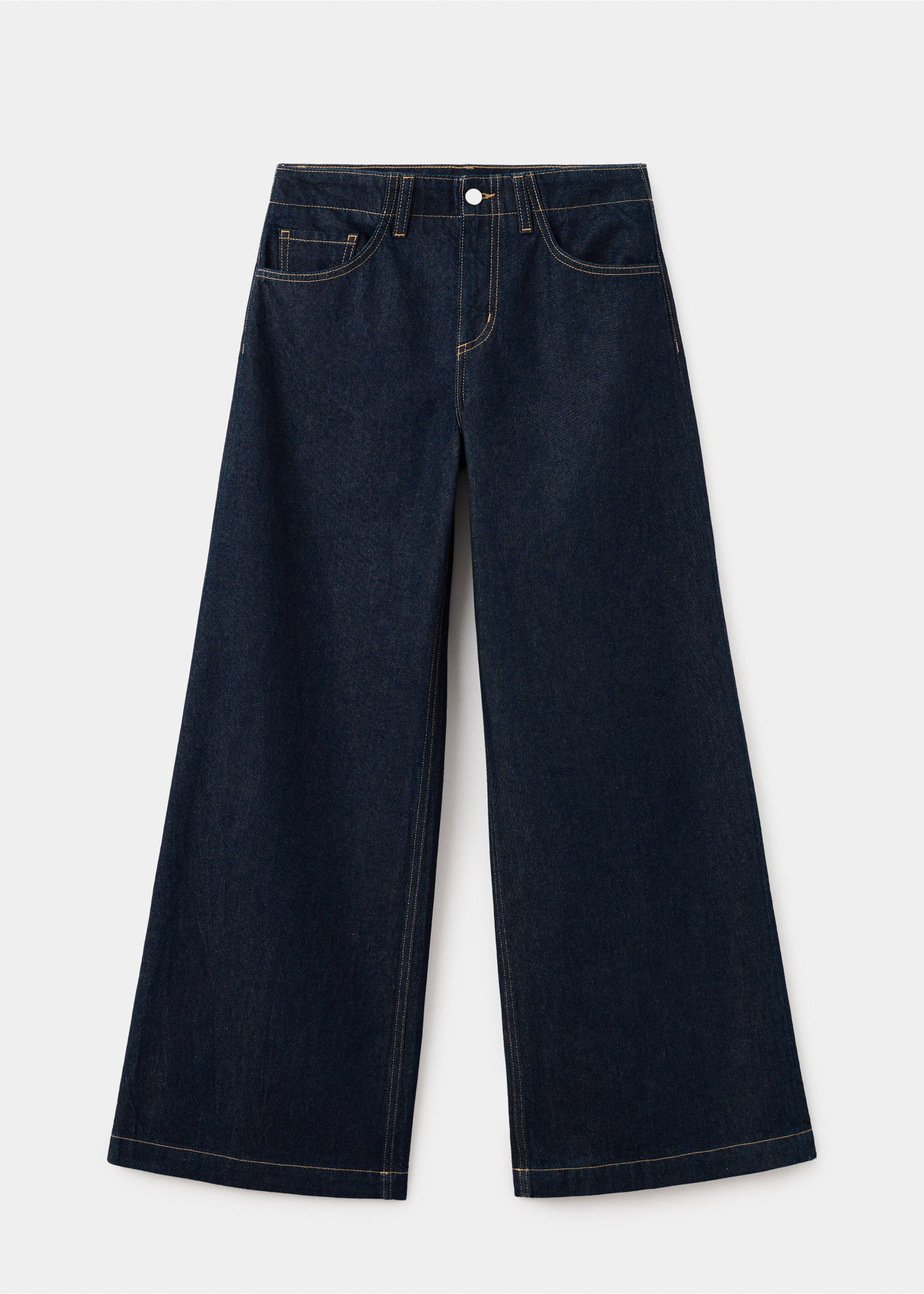 Wide leg mid-rise jeans - Article without model, Open Blue. Ref: 27044073-00.
