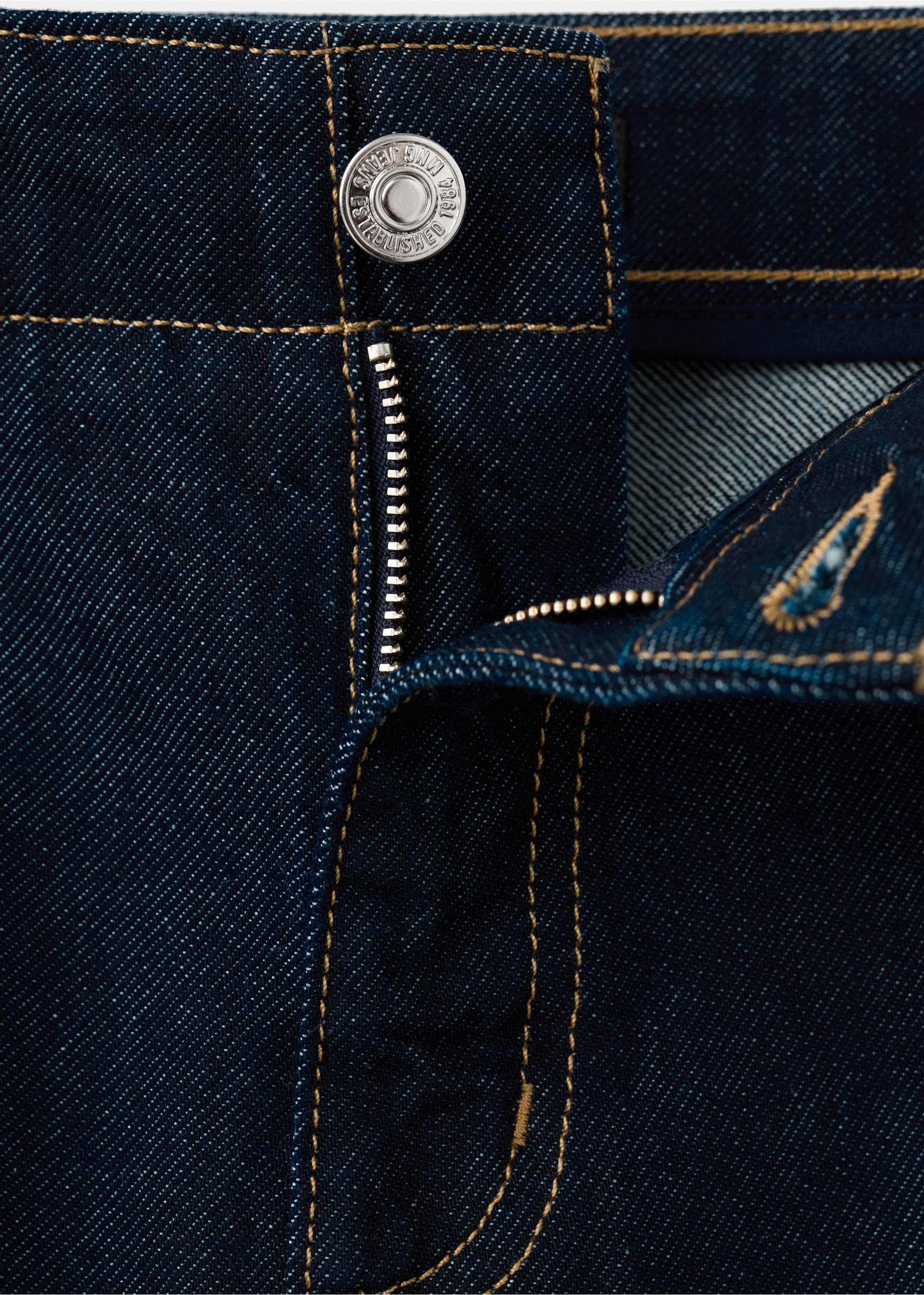 Wide leg mid-rise jeans - Details of the article 0, Open Blue. Ref: 27044073-00.