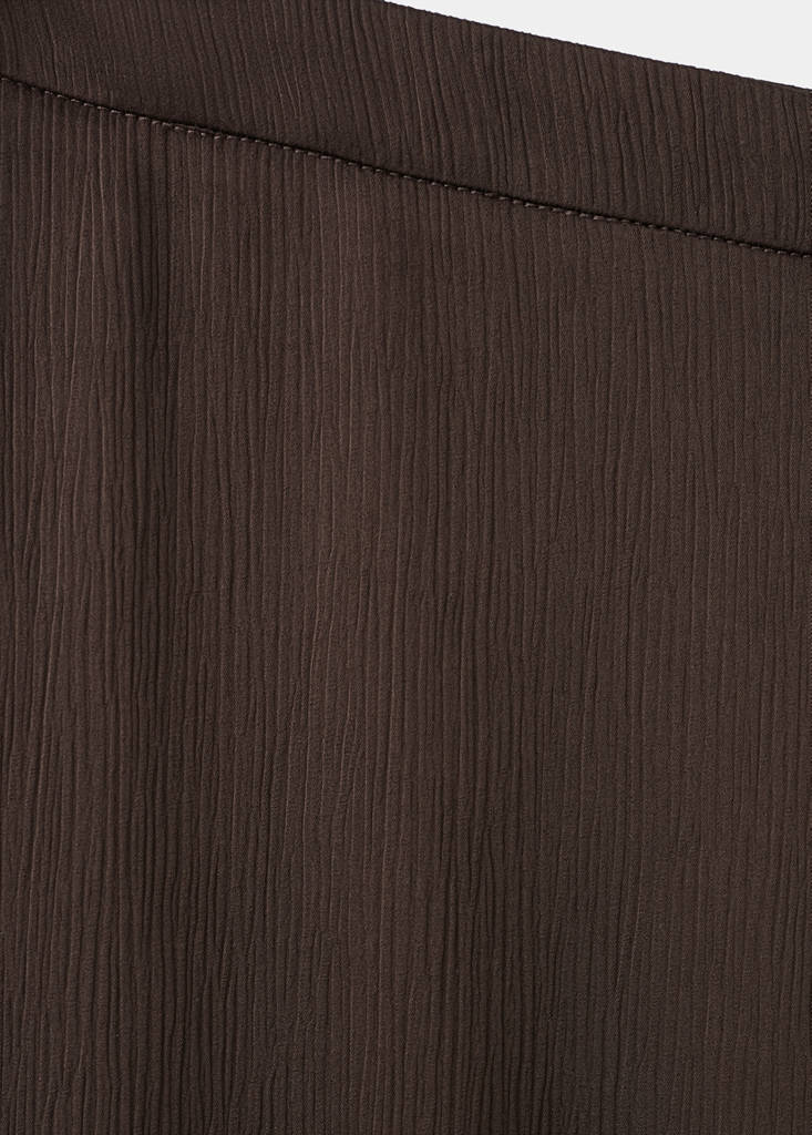 Satin straight-fit trousers — Chocolate