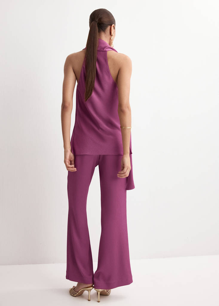 Satin straight-fit trousers — Light/Pastel Purple