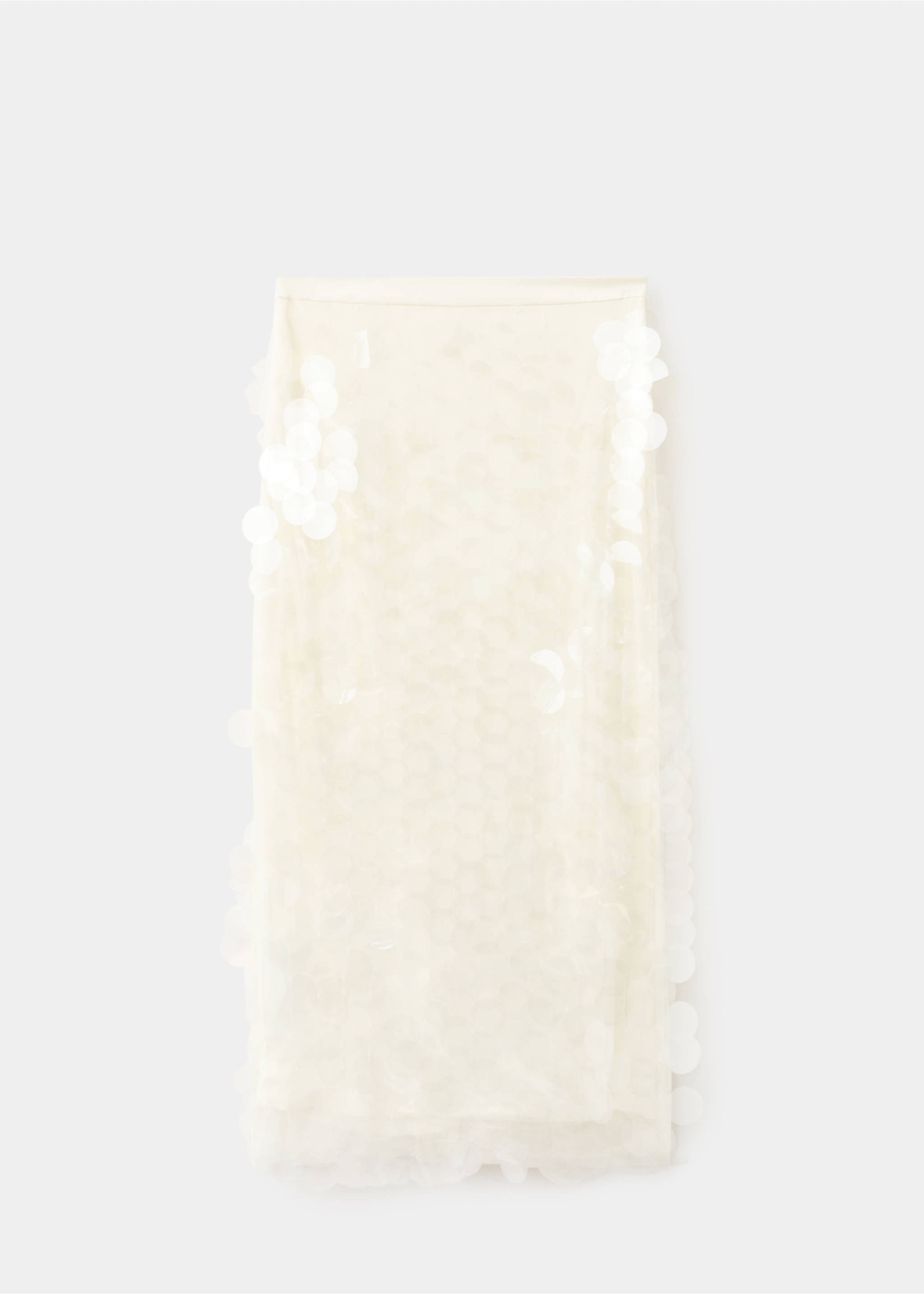 Sequin midi skirt - Article without model, Ecru. Ref: 27044076-00.