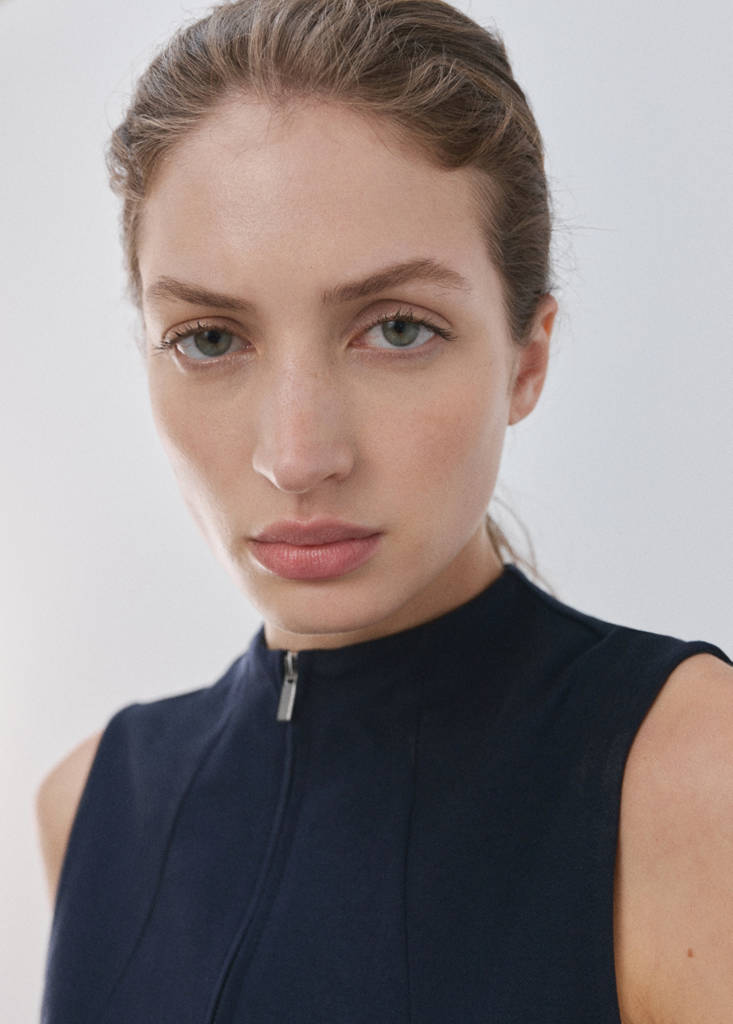 Zipper fitted waistcoat — Dark Navy