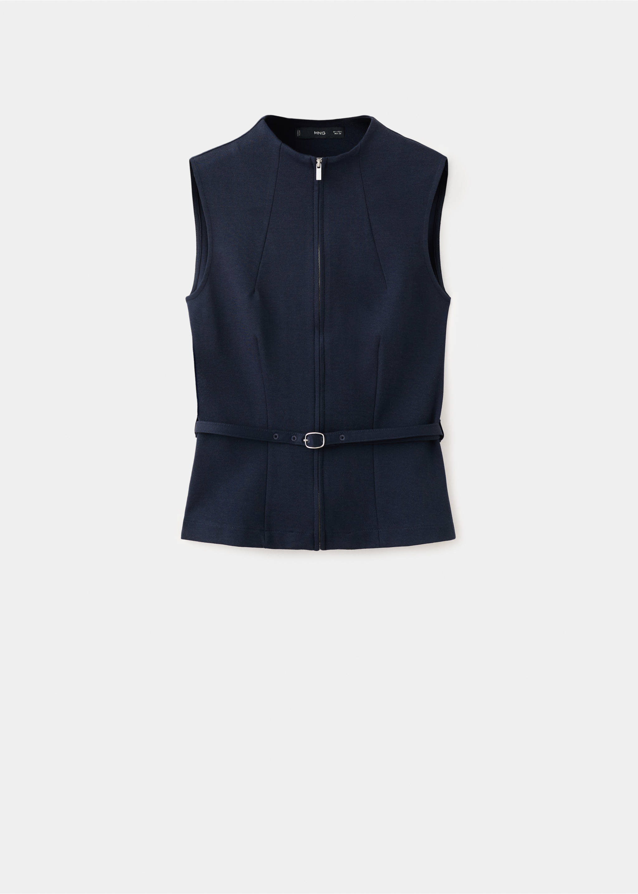 Zipper fitted waistcoat - Article without model, Dark Navy. Ref: 27044079-01.