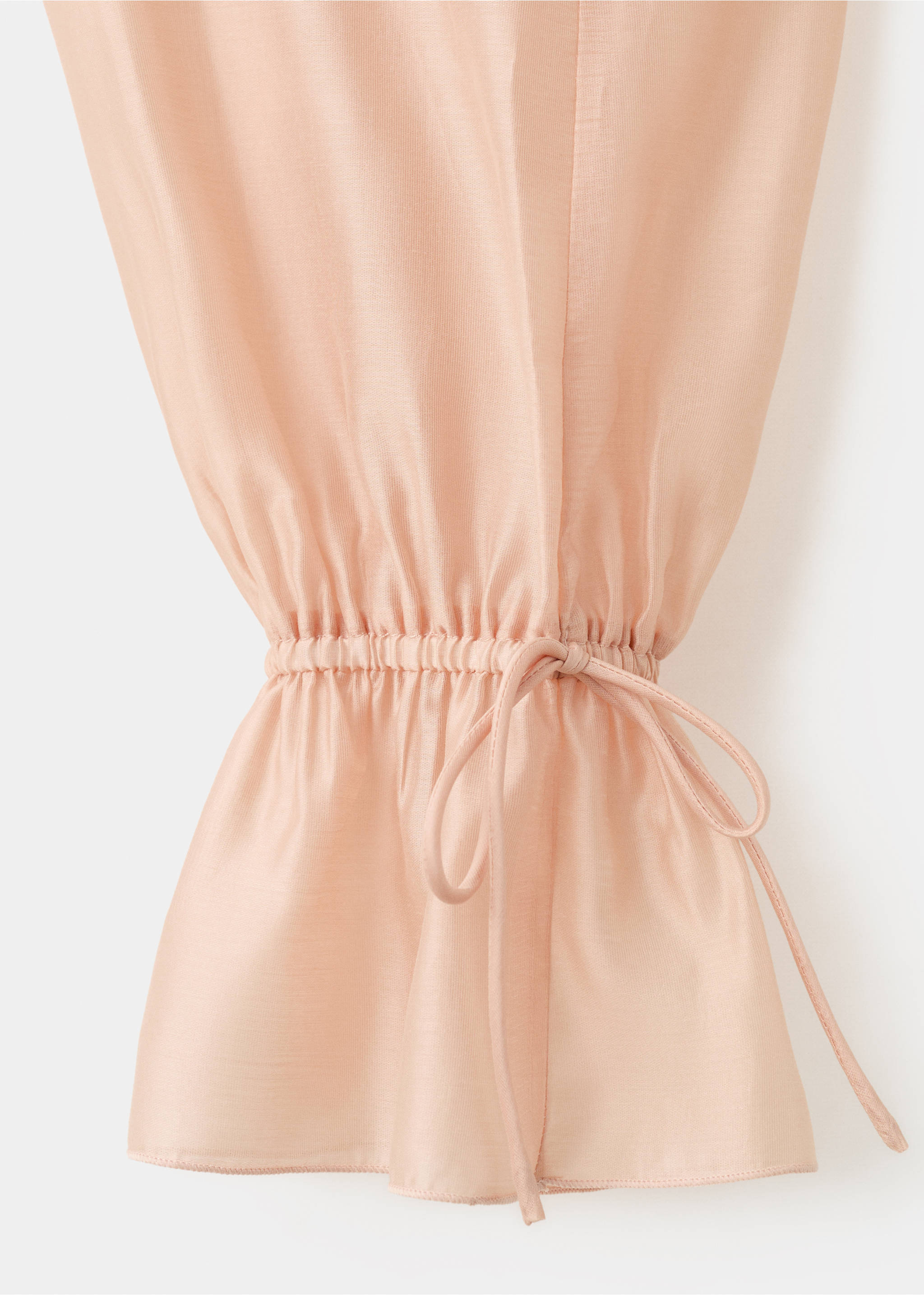 Ruffled lyocell blouse - Details of the article 8, Pastel Pink. Ref: 27044083-00.