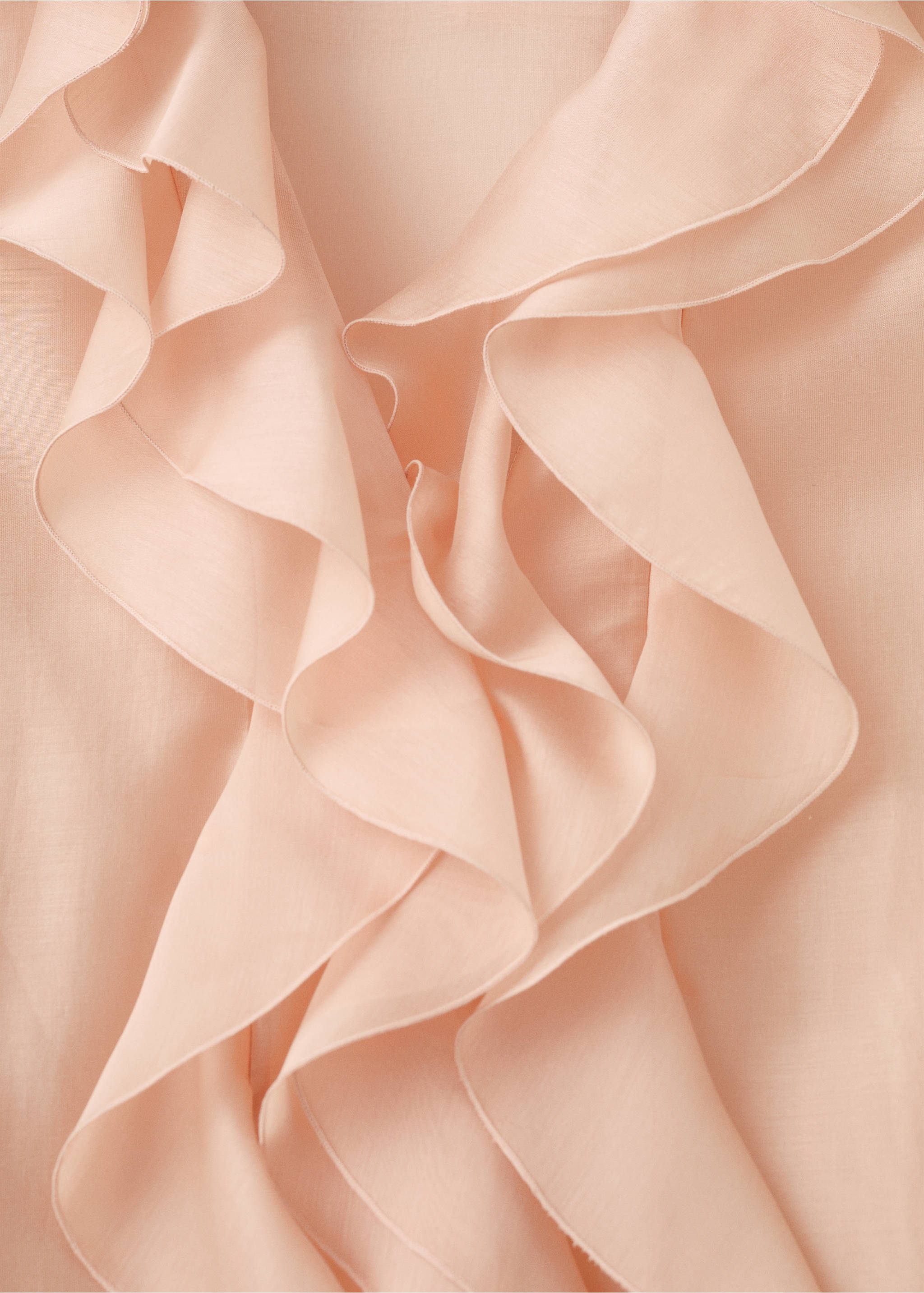 Ruffled lyocell blouse - Details of the article 0, Pastel Pink. Ref: 27044083-00.