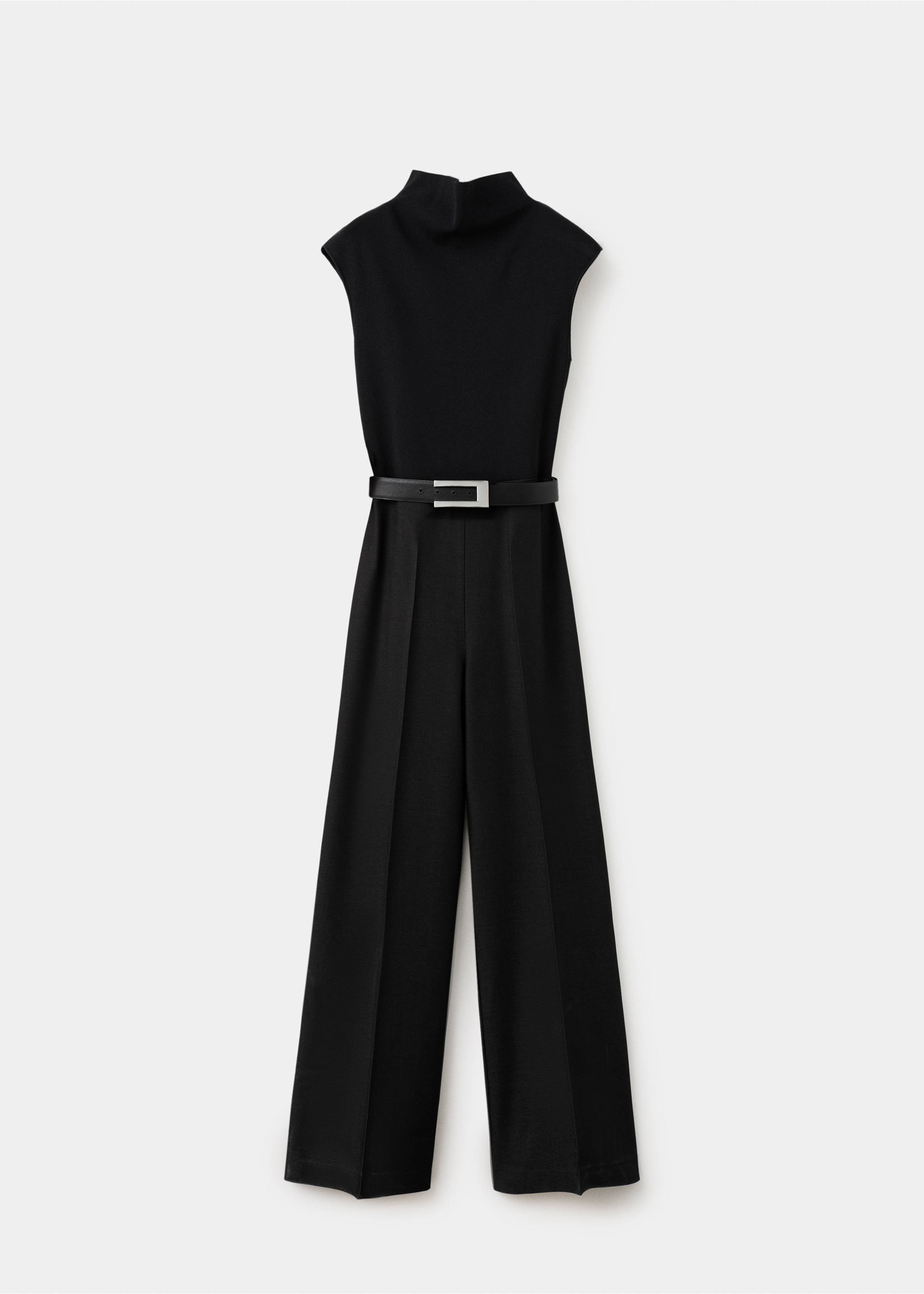 Contrast-bodice long jumpsuit - Article without model, Black. Ref: 27044086-00.
