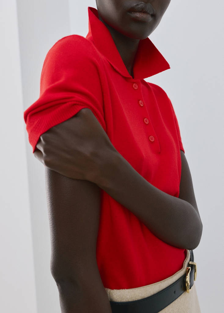 Polo neck sweater — Red