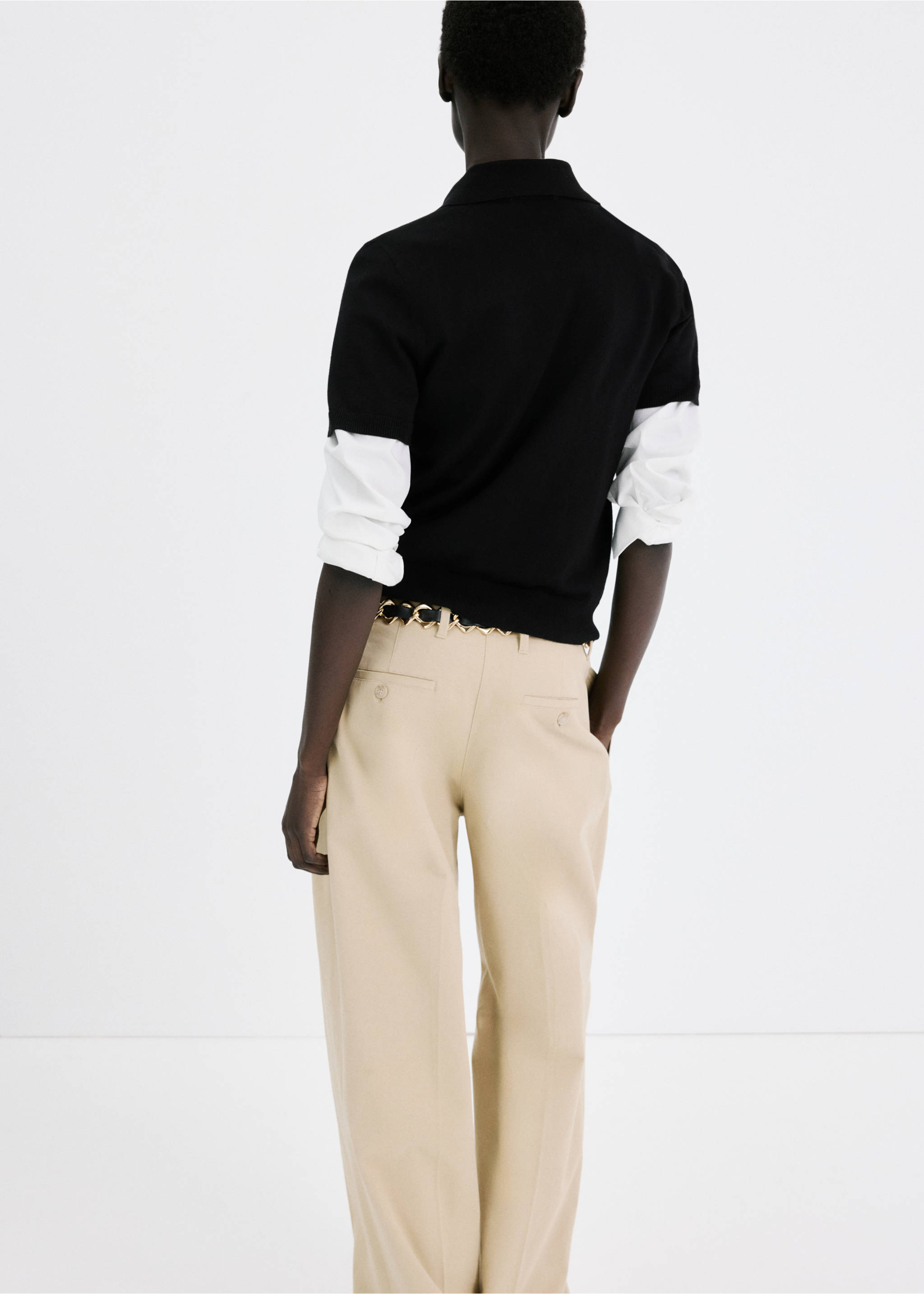 Polo neck sweater - Reverse of the article, Black. Ref: 27044087-00.