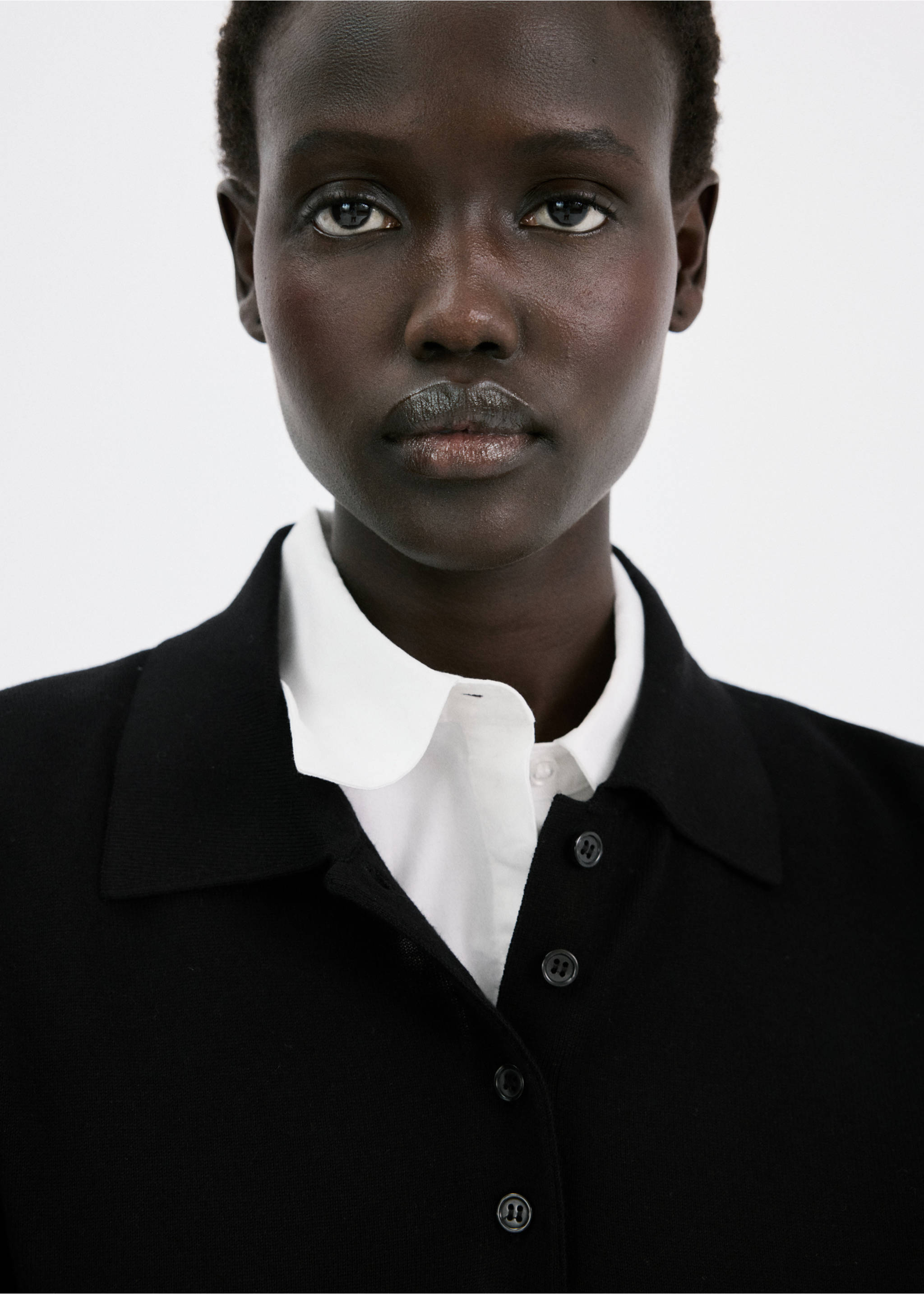 Polo neck sweater - Details of the article 1, Black. Ref: 27044087-00.