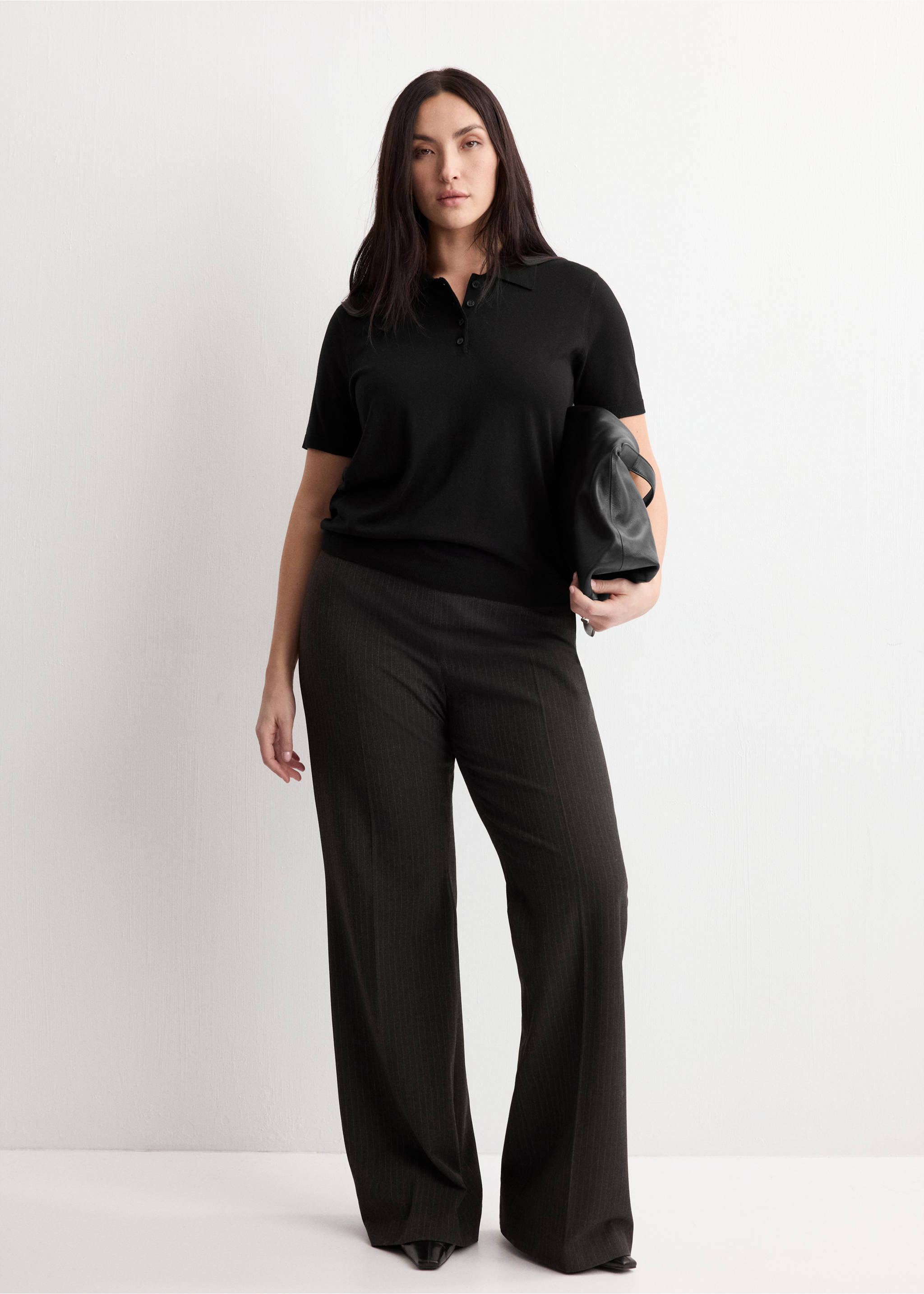 Polo neck sweater - Details of the article 3, Black. Ref: 27044087-00.