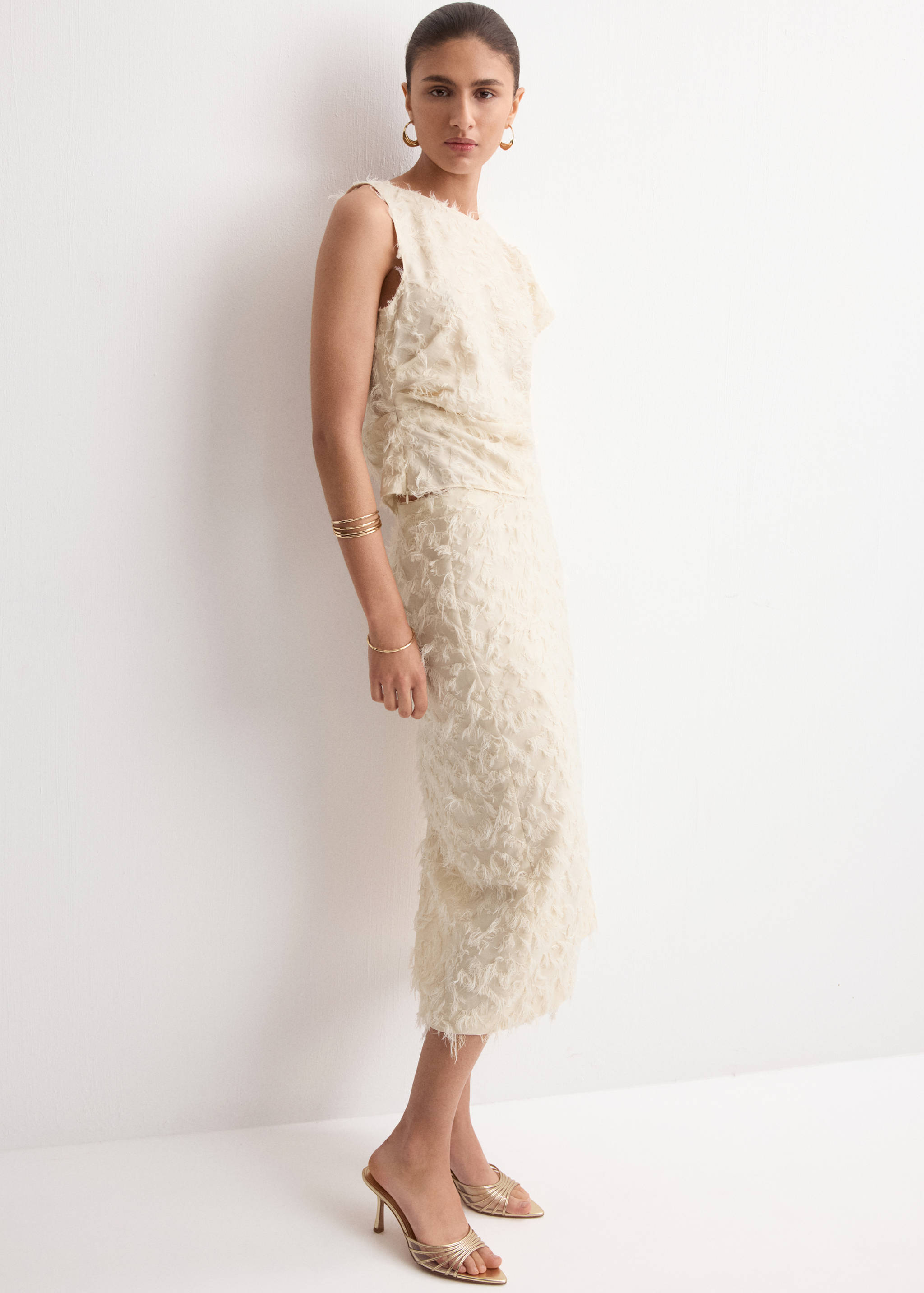 Textured pencil skirt - General plane