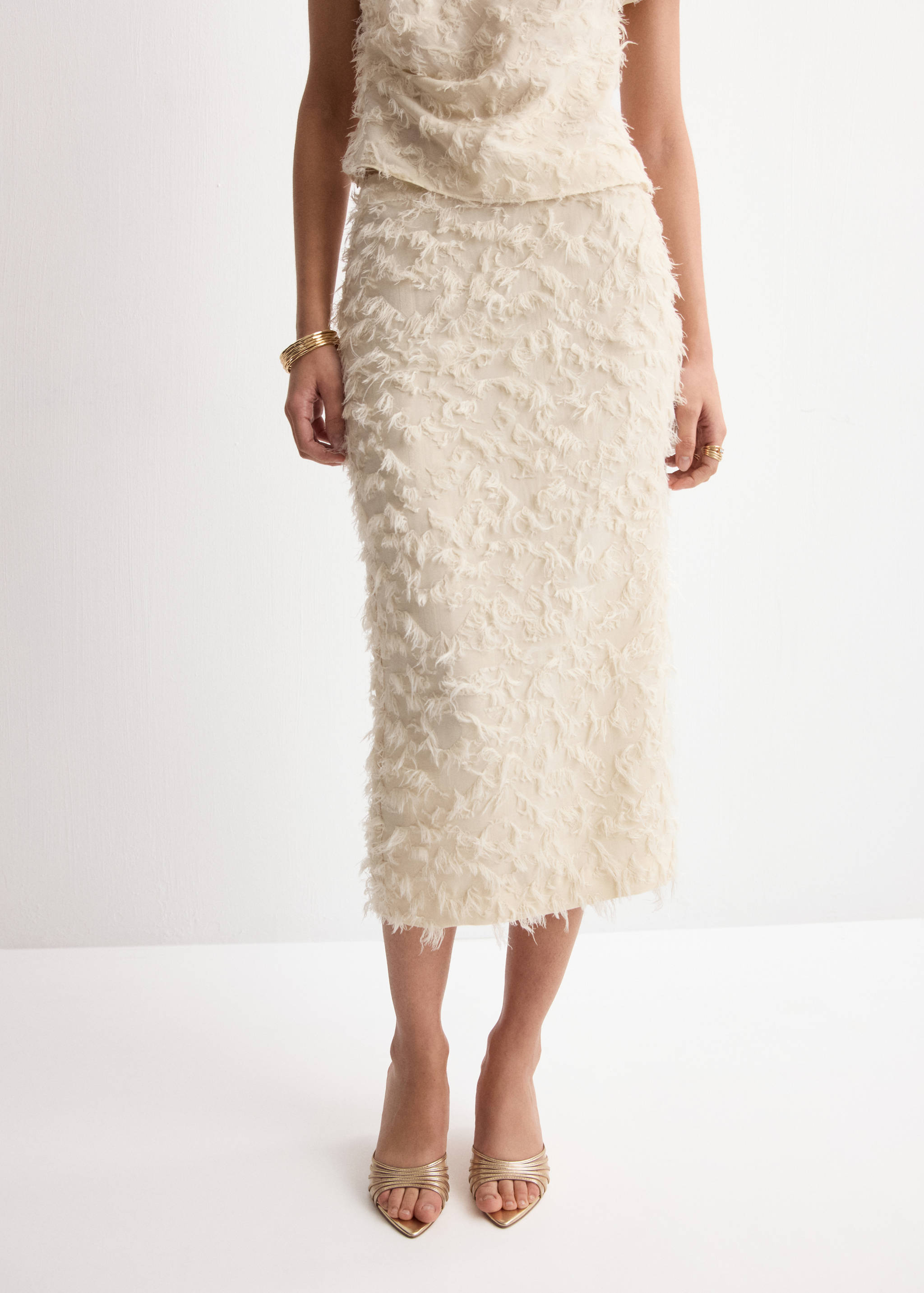 Textured pencil skirt - Medium plane