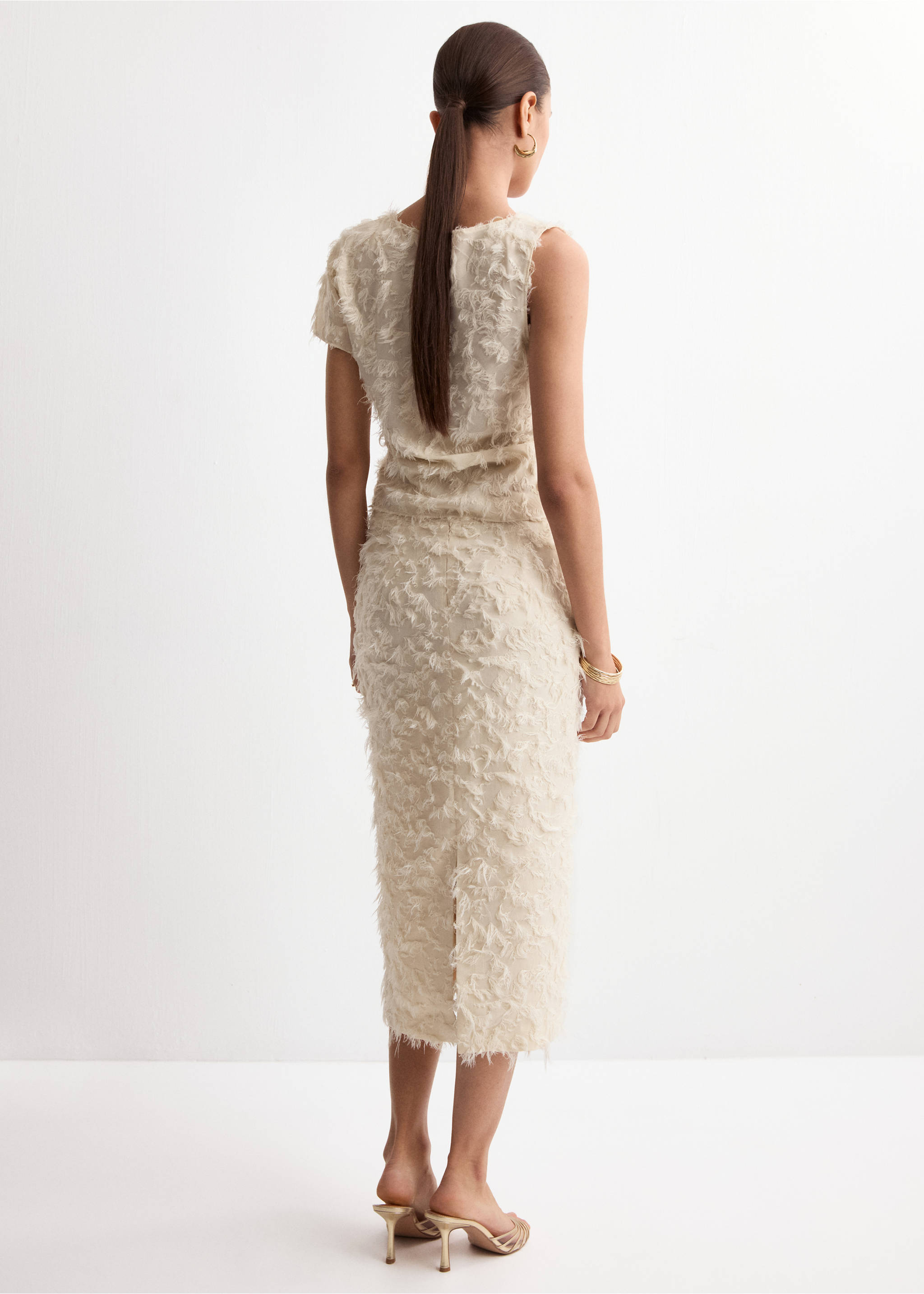 Falda lápiz textura - Reverso del artículo, Crudo. Ref: 27044089-00.