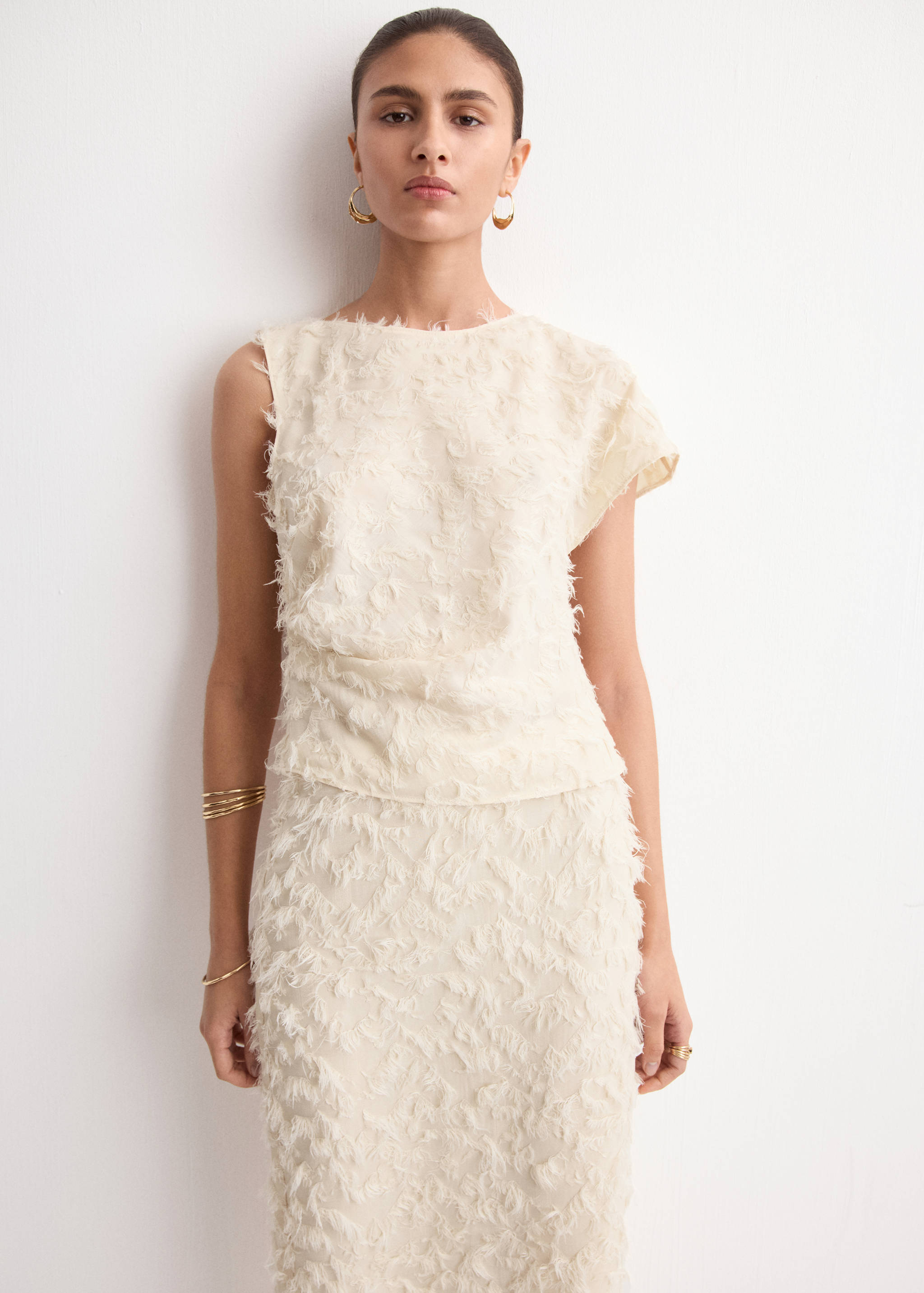 Textured pencil skirt - Details of the article 1