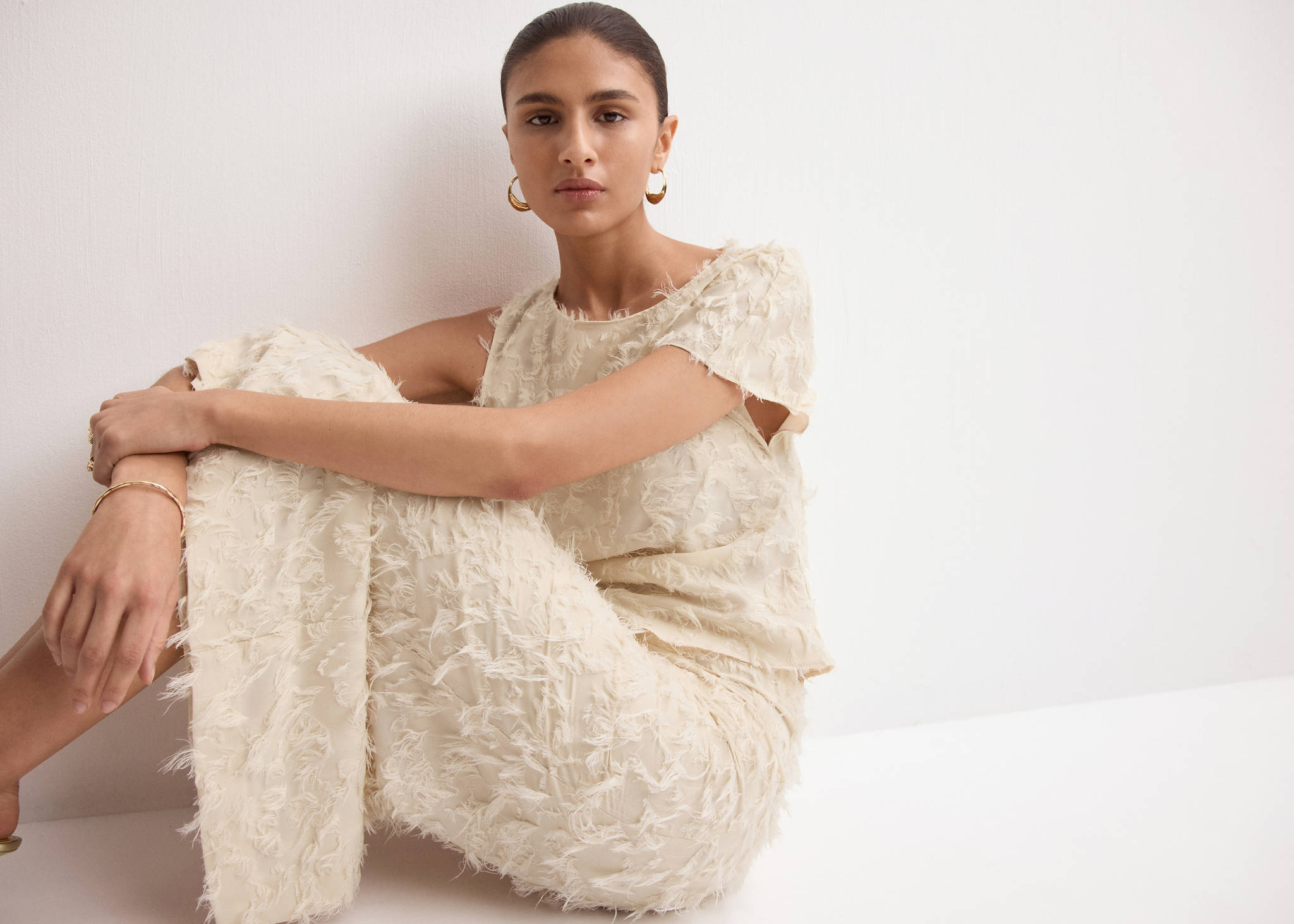 Textured pencil skirt - Panoramic plane