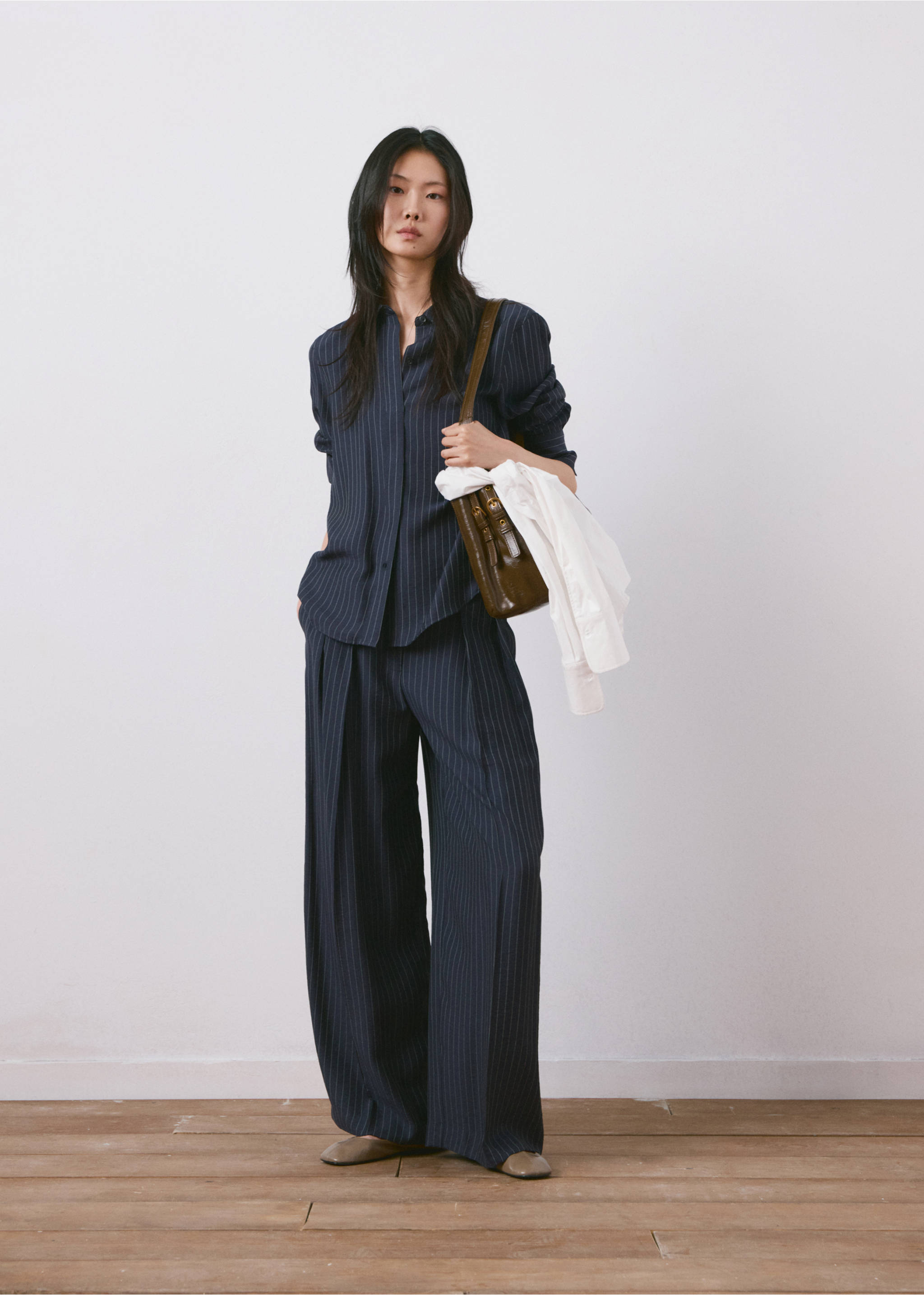 Camisa raya diplomática - Plano general, Azul marino. Ref: 27044091-00.