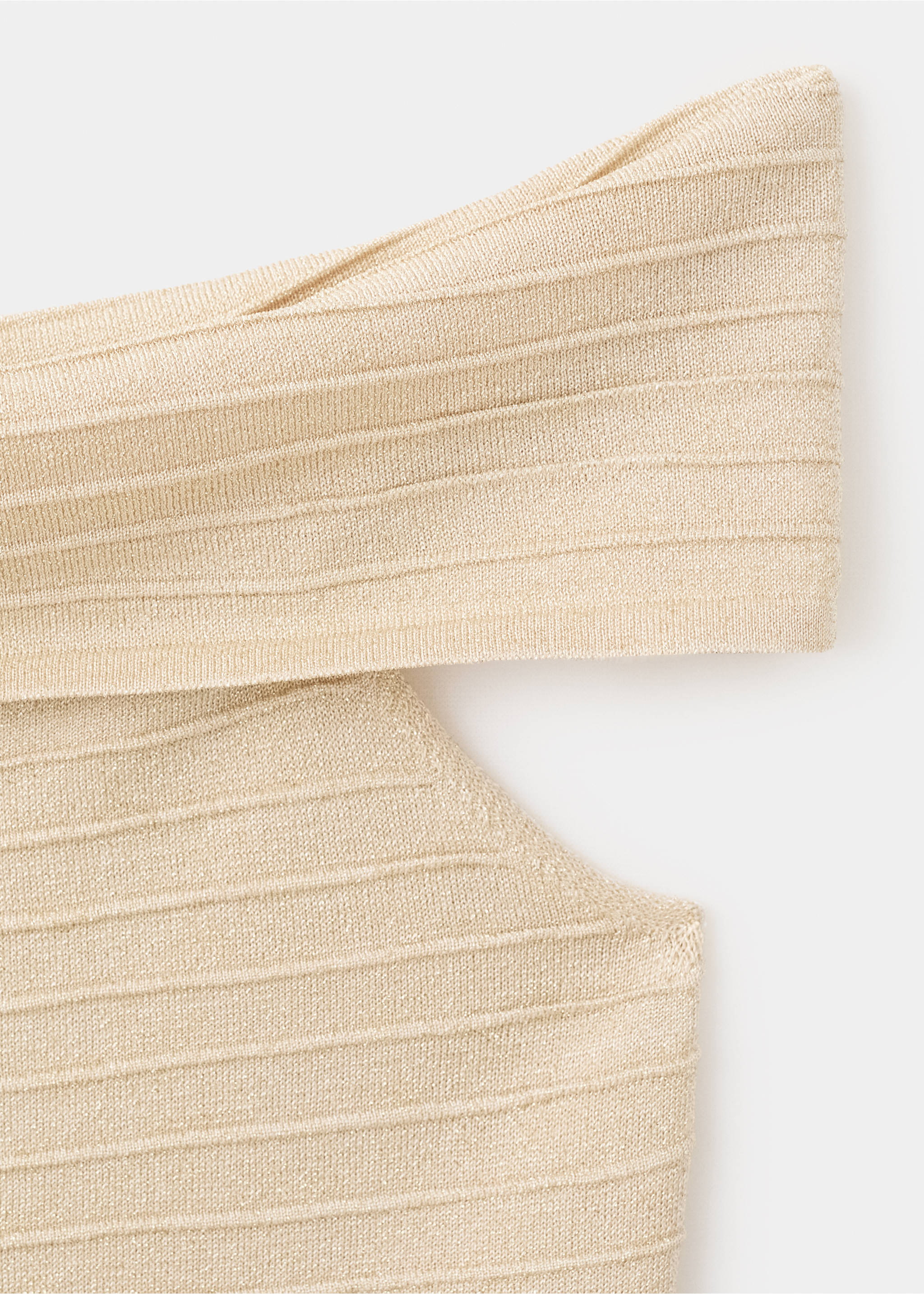 Strapless knitted dress with seams - Details of the article 8, Gold. Ref: 27044092-00.