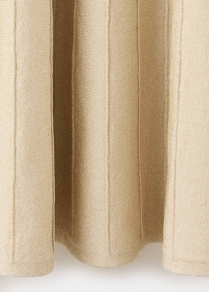 Strapless knitted dress with seams — Gold