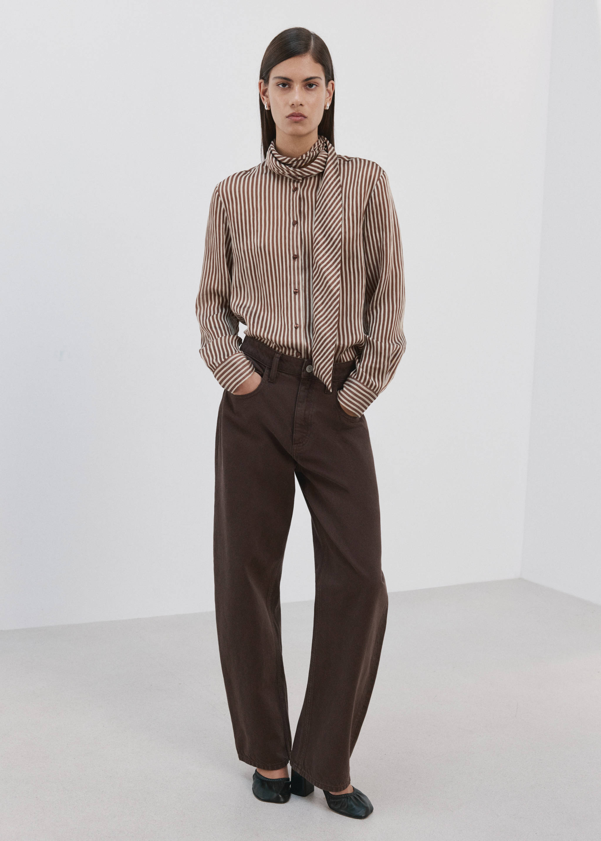 Blouse rayures col nœud - Plan général