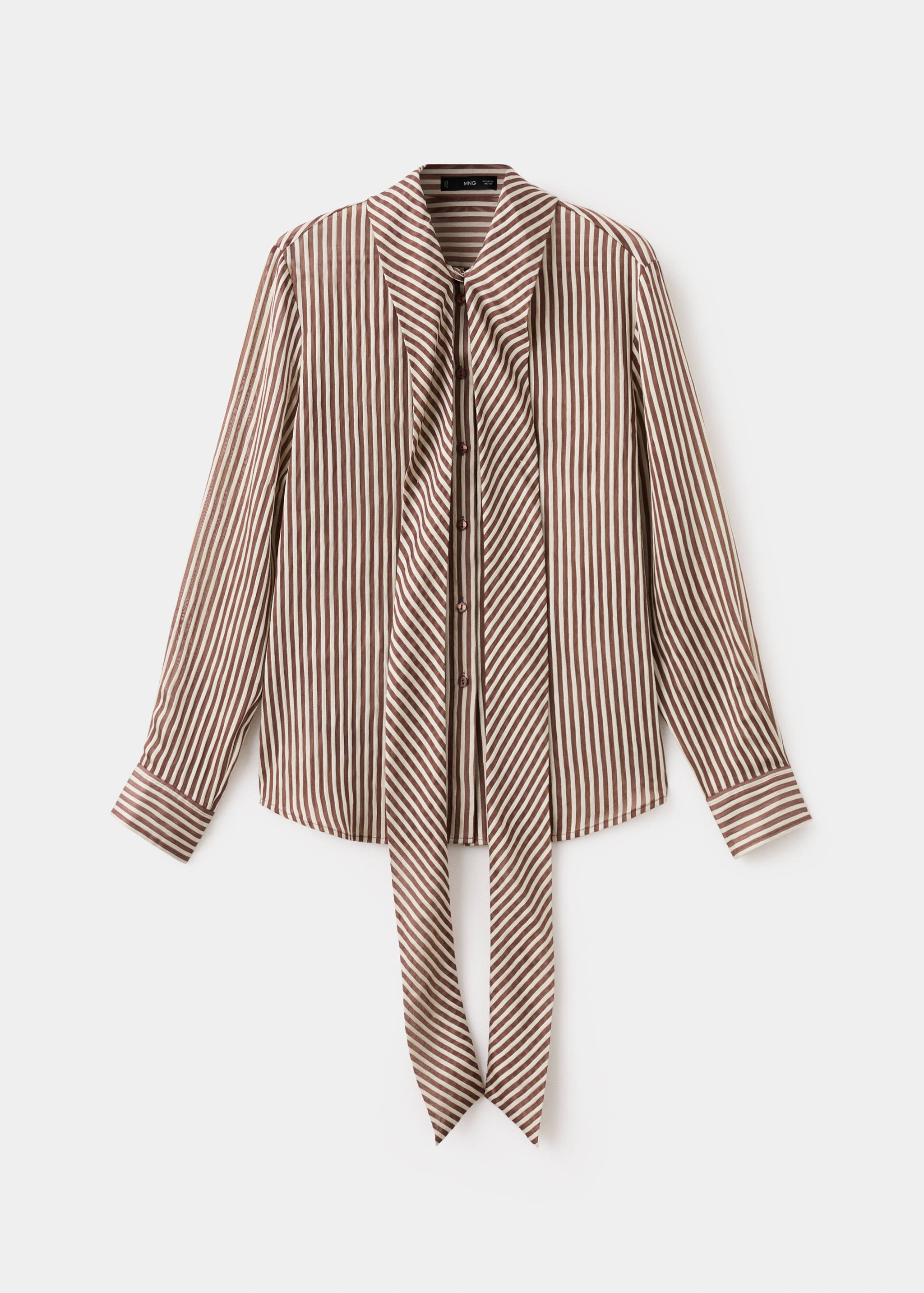 Striped blouse with bow tie neck - Article without model