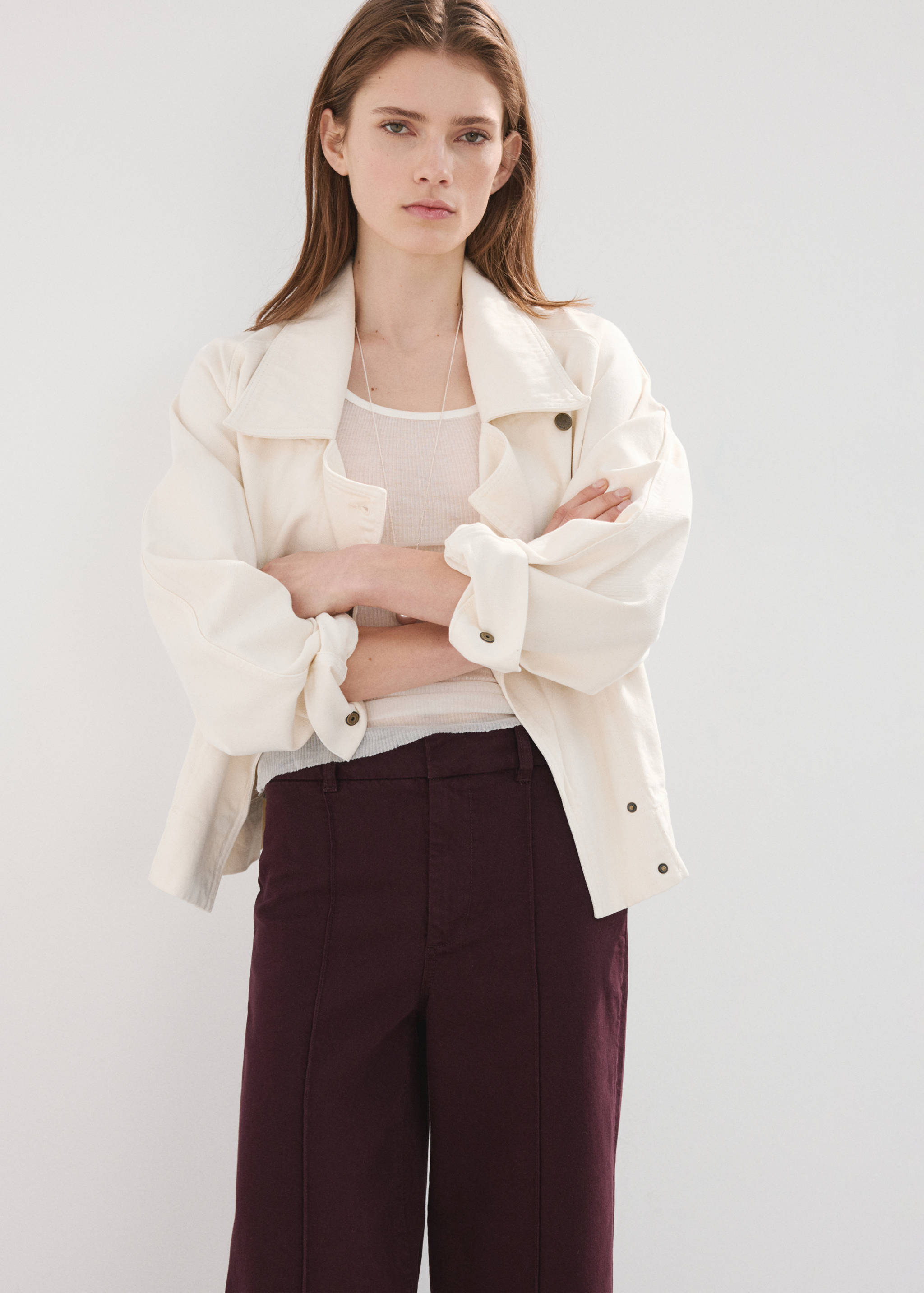 Джинсы wide leg с высокой посадкой и декоративными швами - Деталь изделия 1