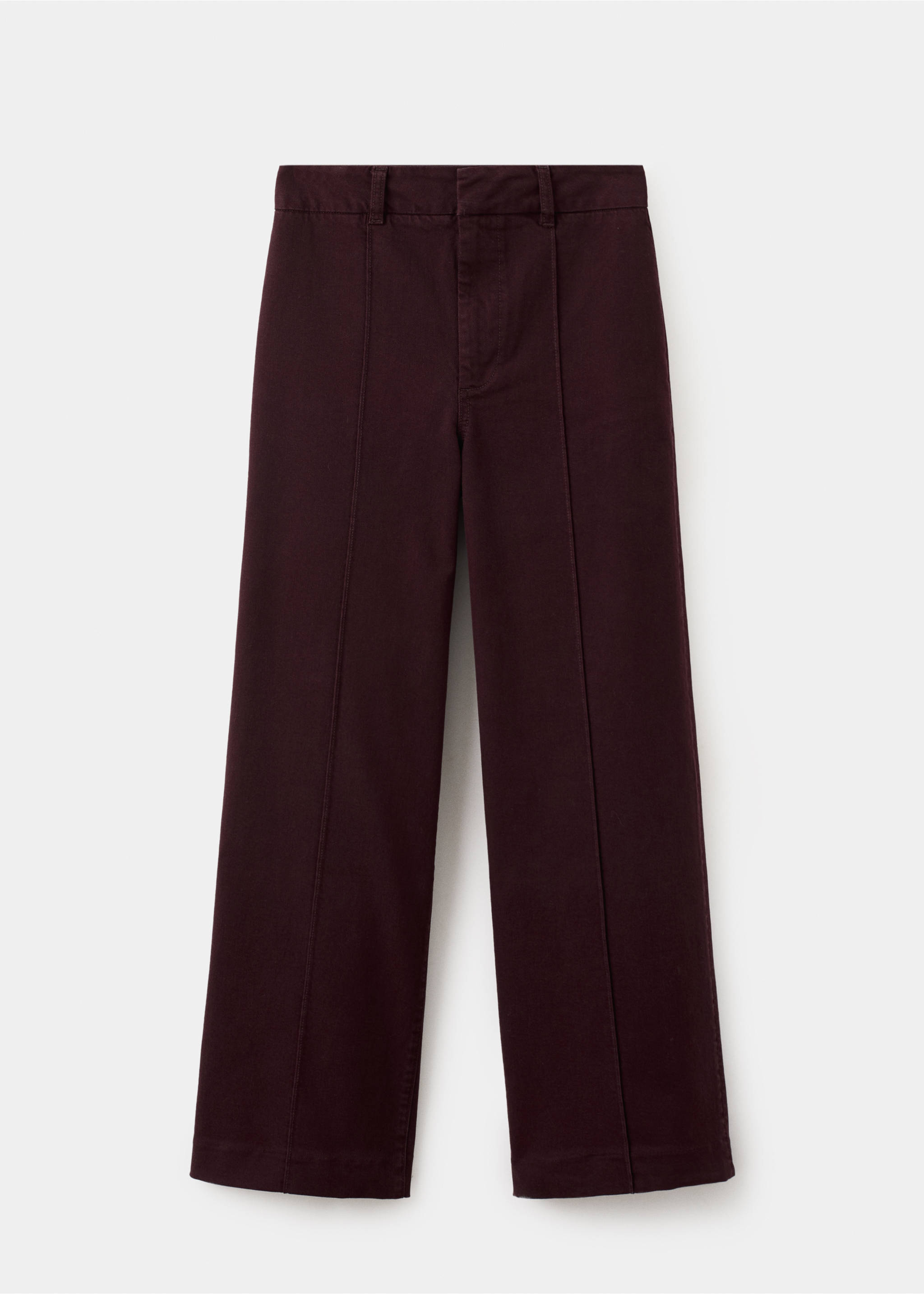 High-waisted wide leg jeans with stitching - Article without model, Wine. Ref: 27044095-00.