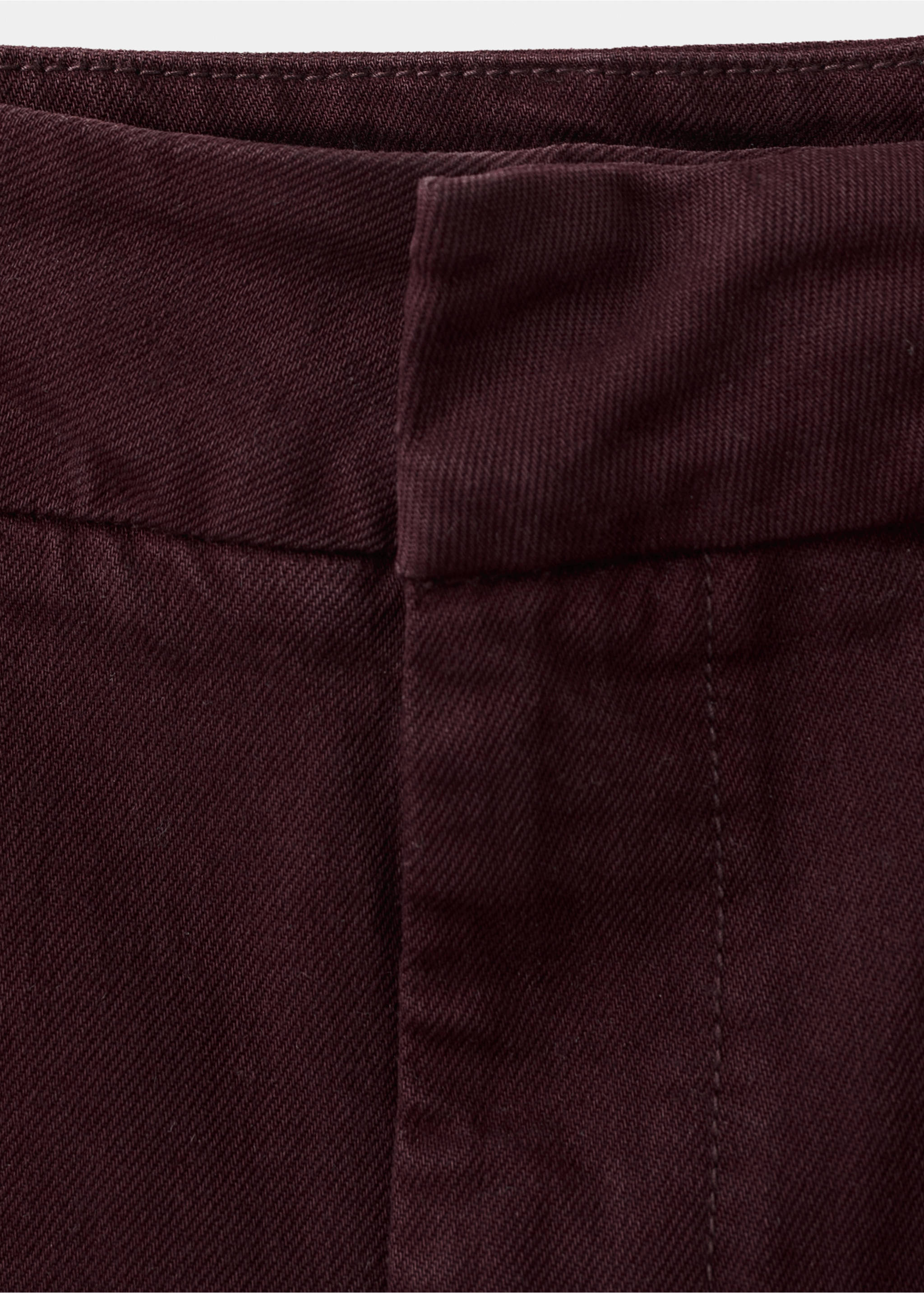High-waisted wide leg jeans with stitching - Details of the article 8, Wine. Ref: 27044095-00.