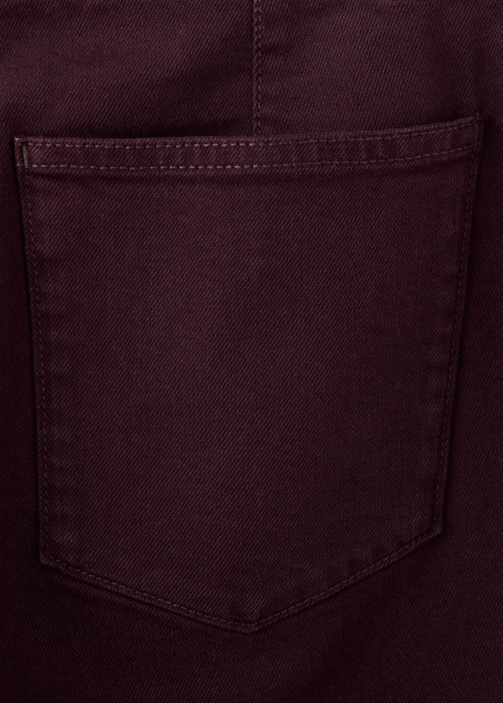 High-waisted wide leg jeans with stitching — Wine