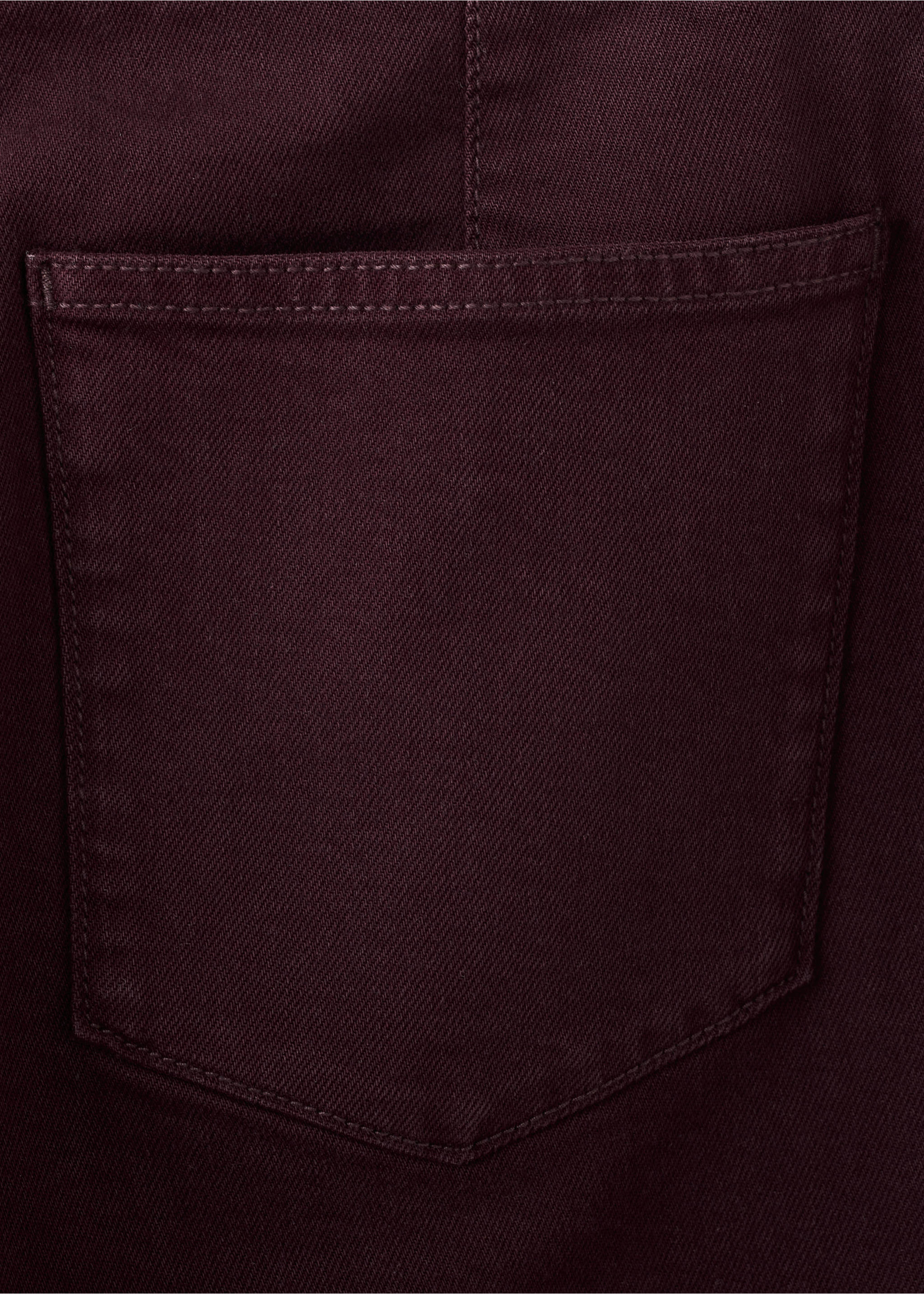 High-waisted wide leg jeans with stitching - Details of the article 0, Wine. Ref: 27044095-00.