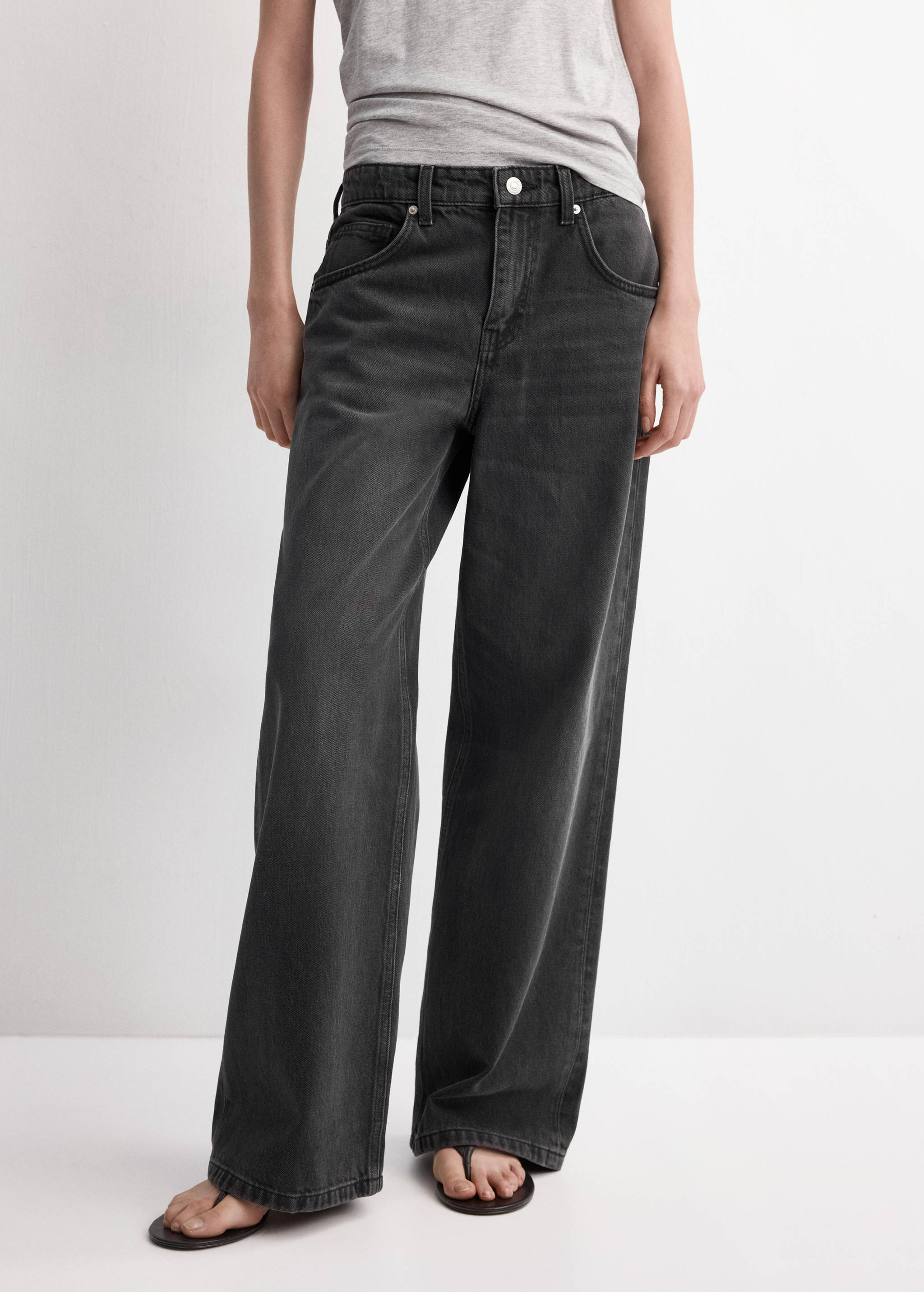Mid-rise straight jeans - Medium plane