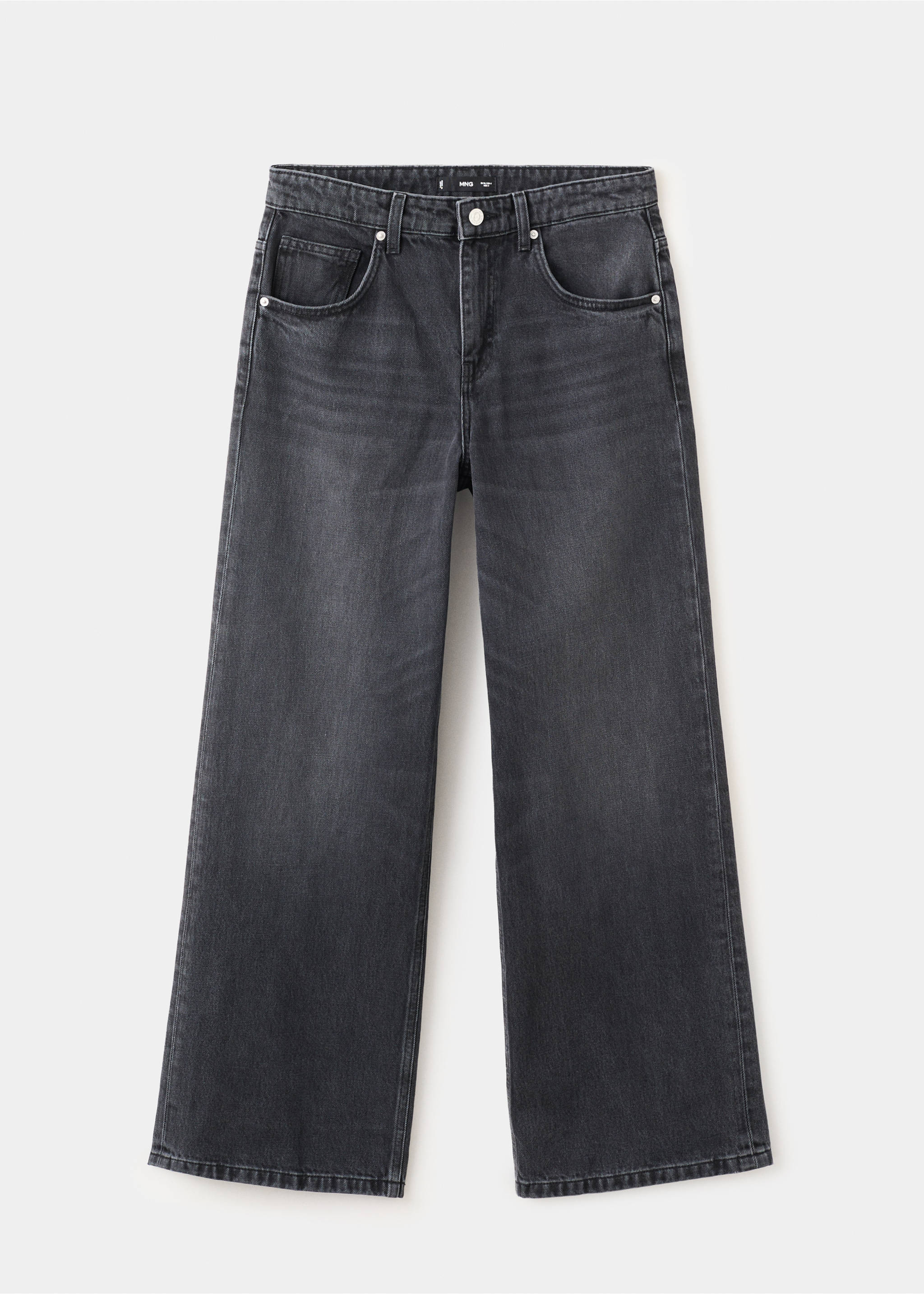Mid-rise straight jeans - Article without model, Black denim. Ref: 27044099-00.