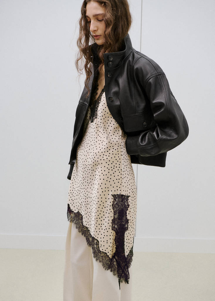 Polka dots lace top — Ecru