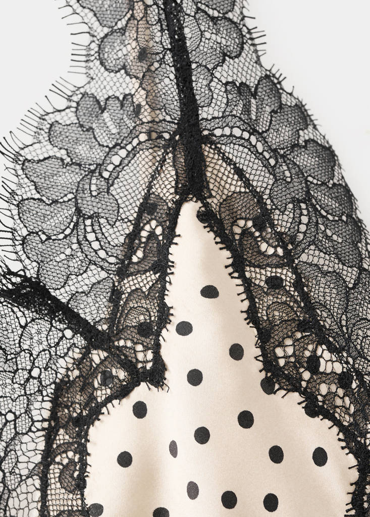 Polka dots lace top — Ecru