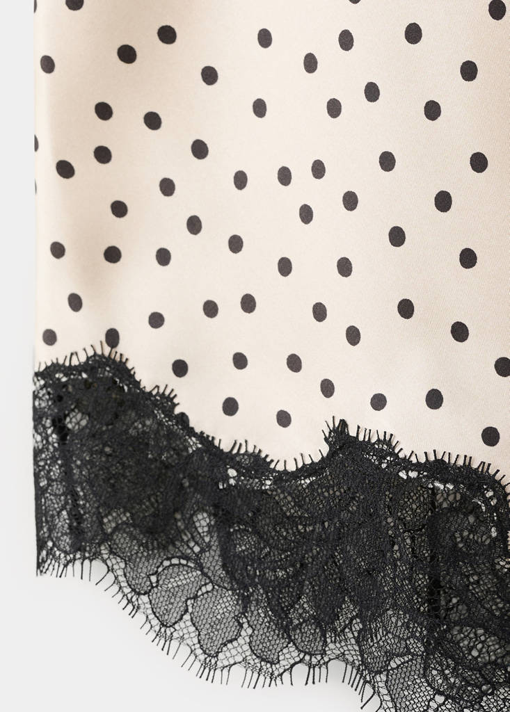 Polka dots lace top — Ecru