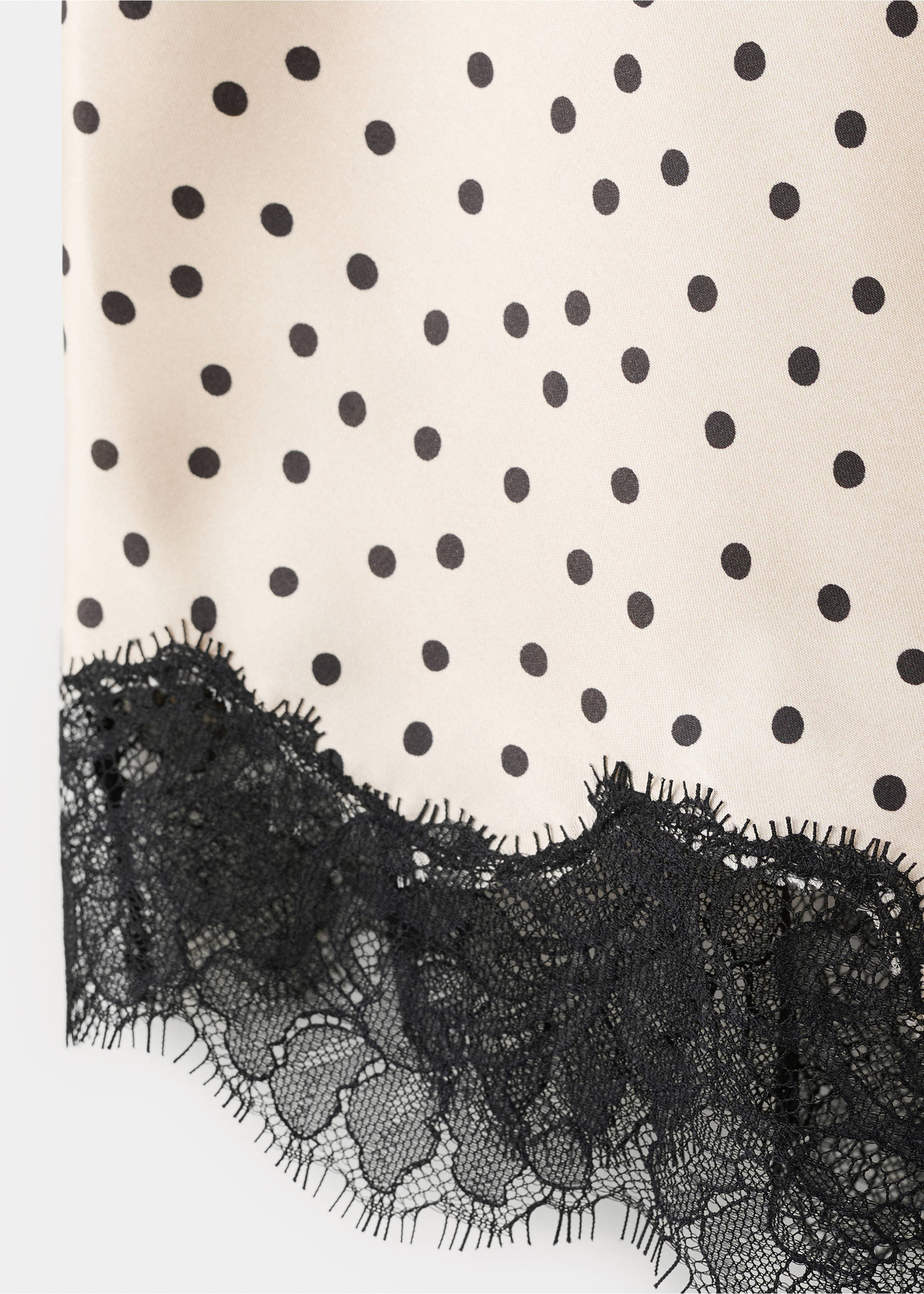 Polka dots lace top - Details of the article 0, Ecru. Ref: 27044101-00.